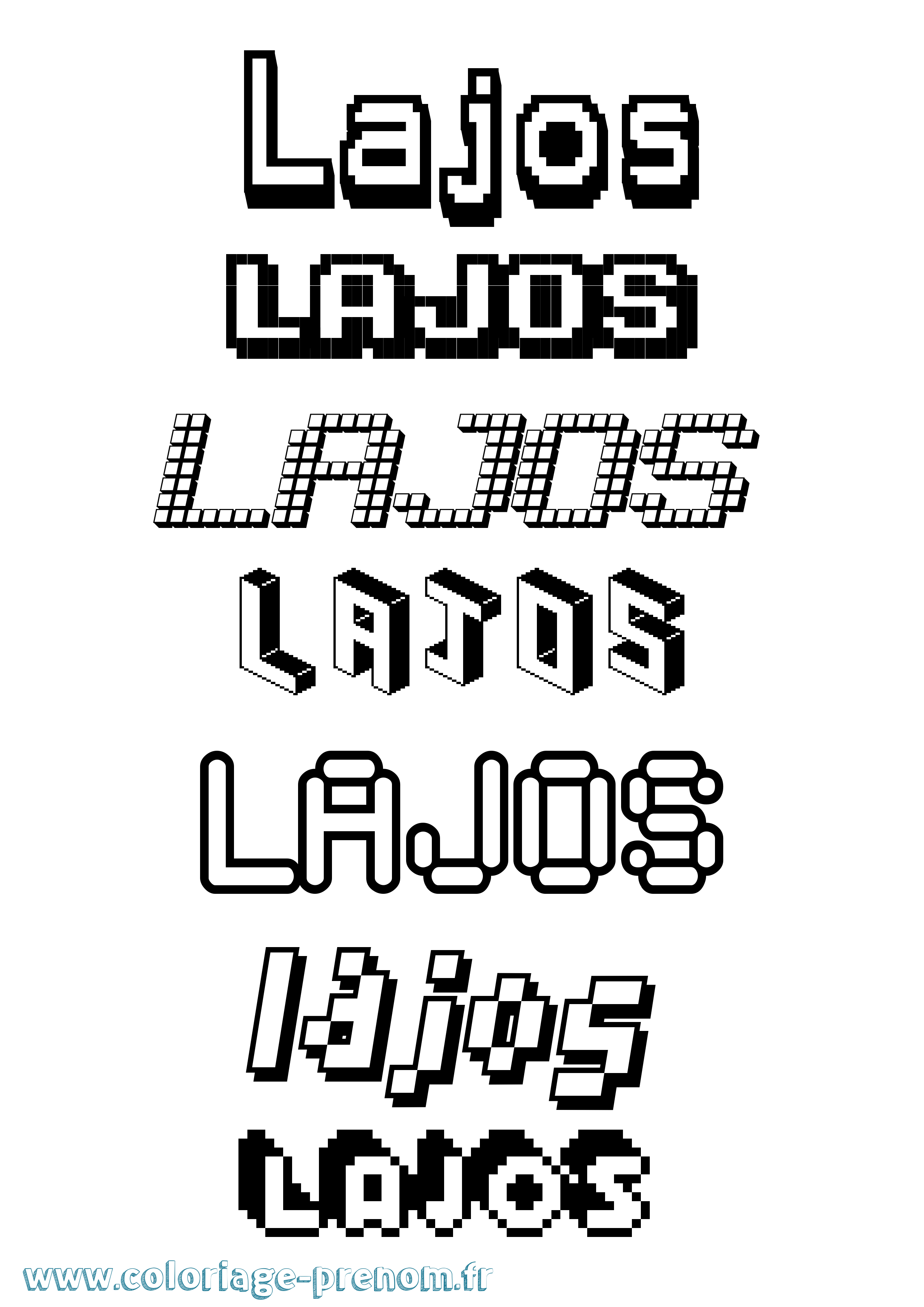 Coloriage Lajos Pixel Coloriage prénom Lajos Pixel
