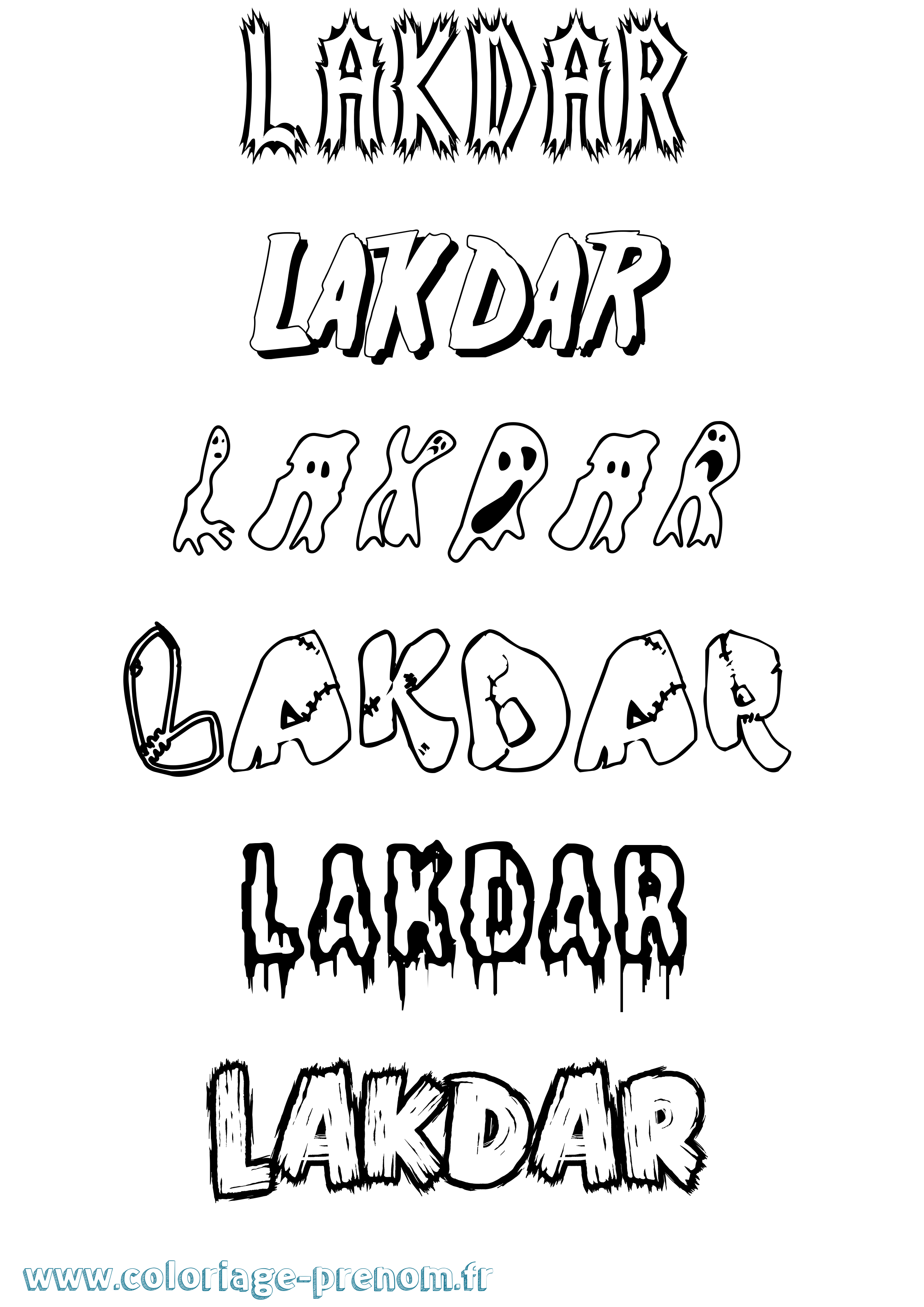 Coloriage prénom Lakdar Frisson