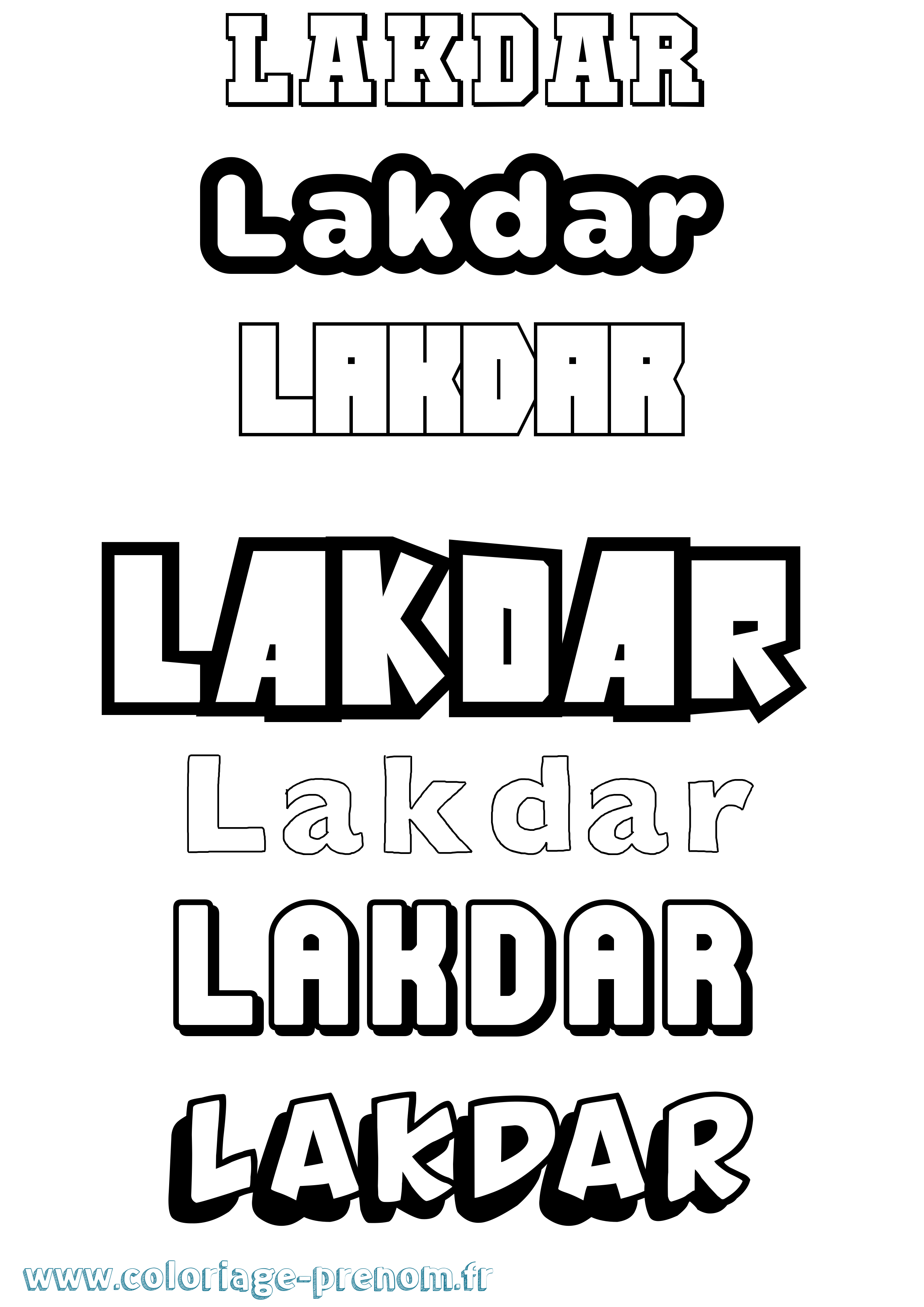 Coloriage prénom Lakdar Simple