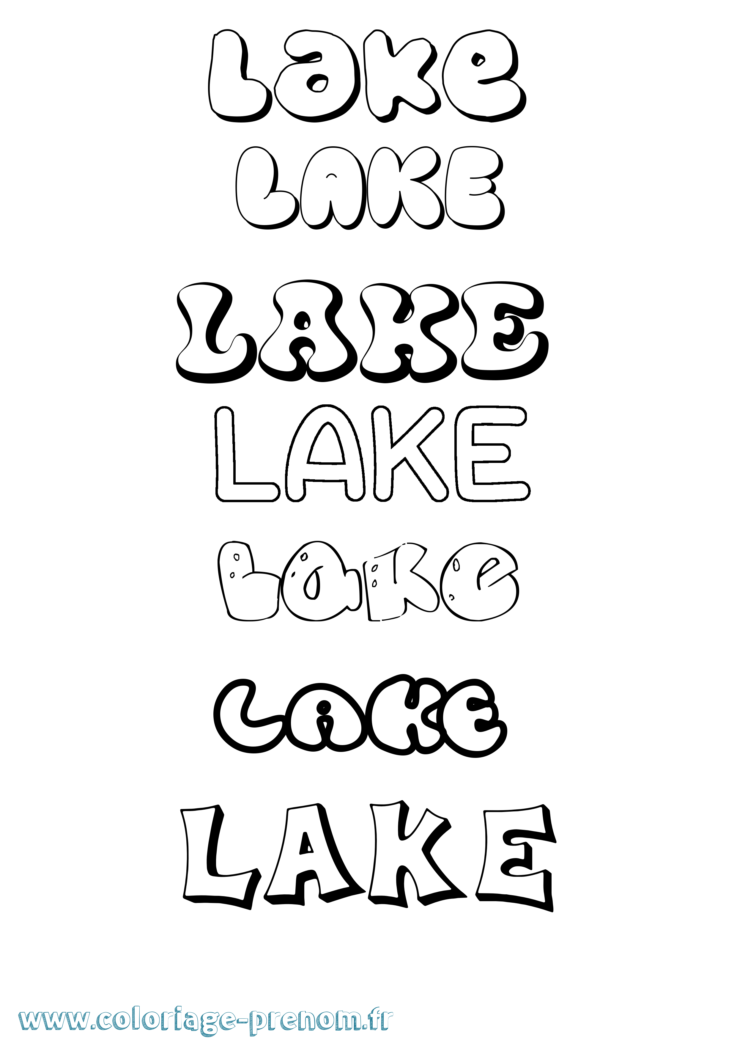 Coloriage prénom Lake Bubble