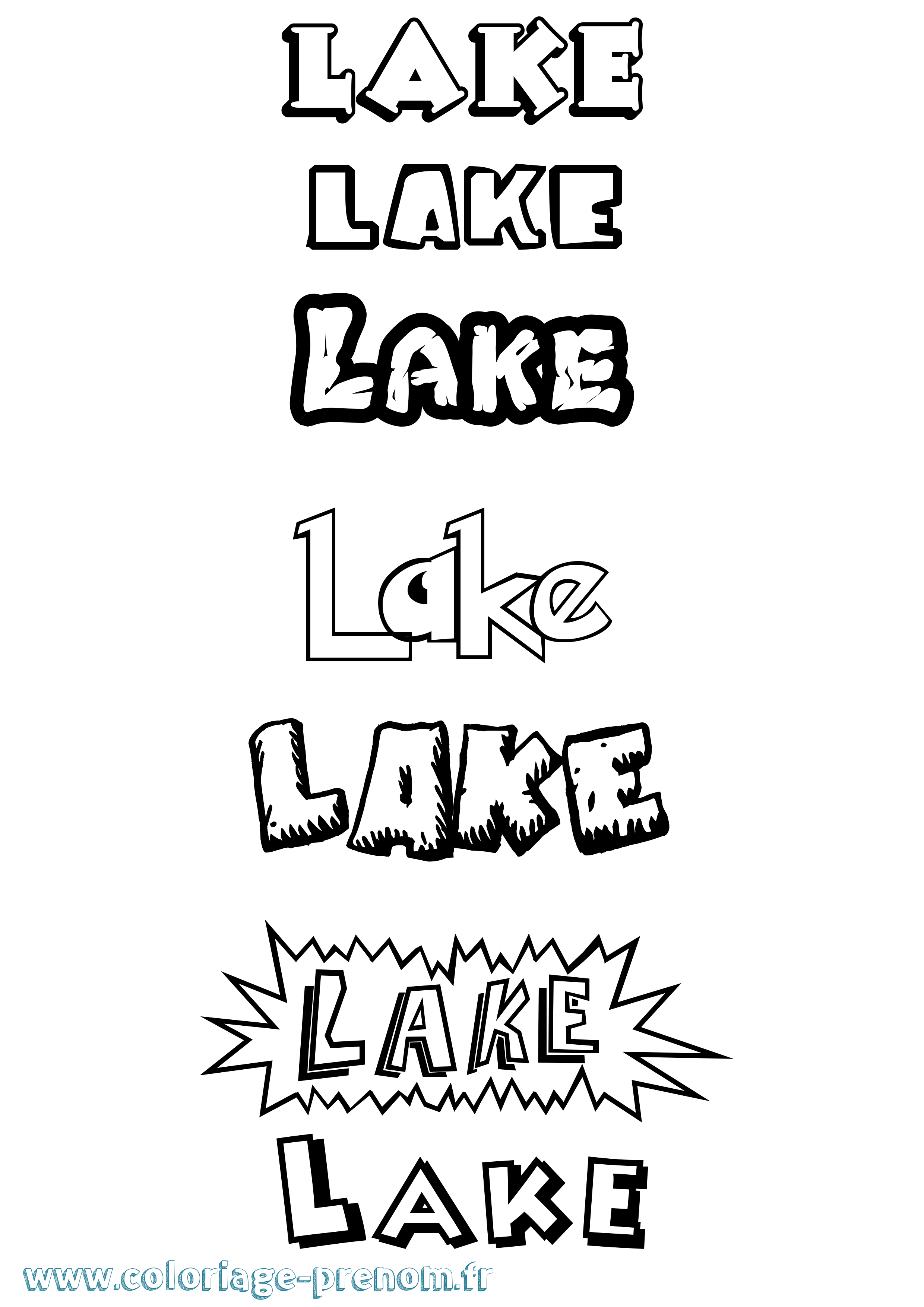 Coloriage prénom Lake Dessin Animé