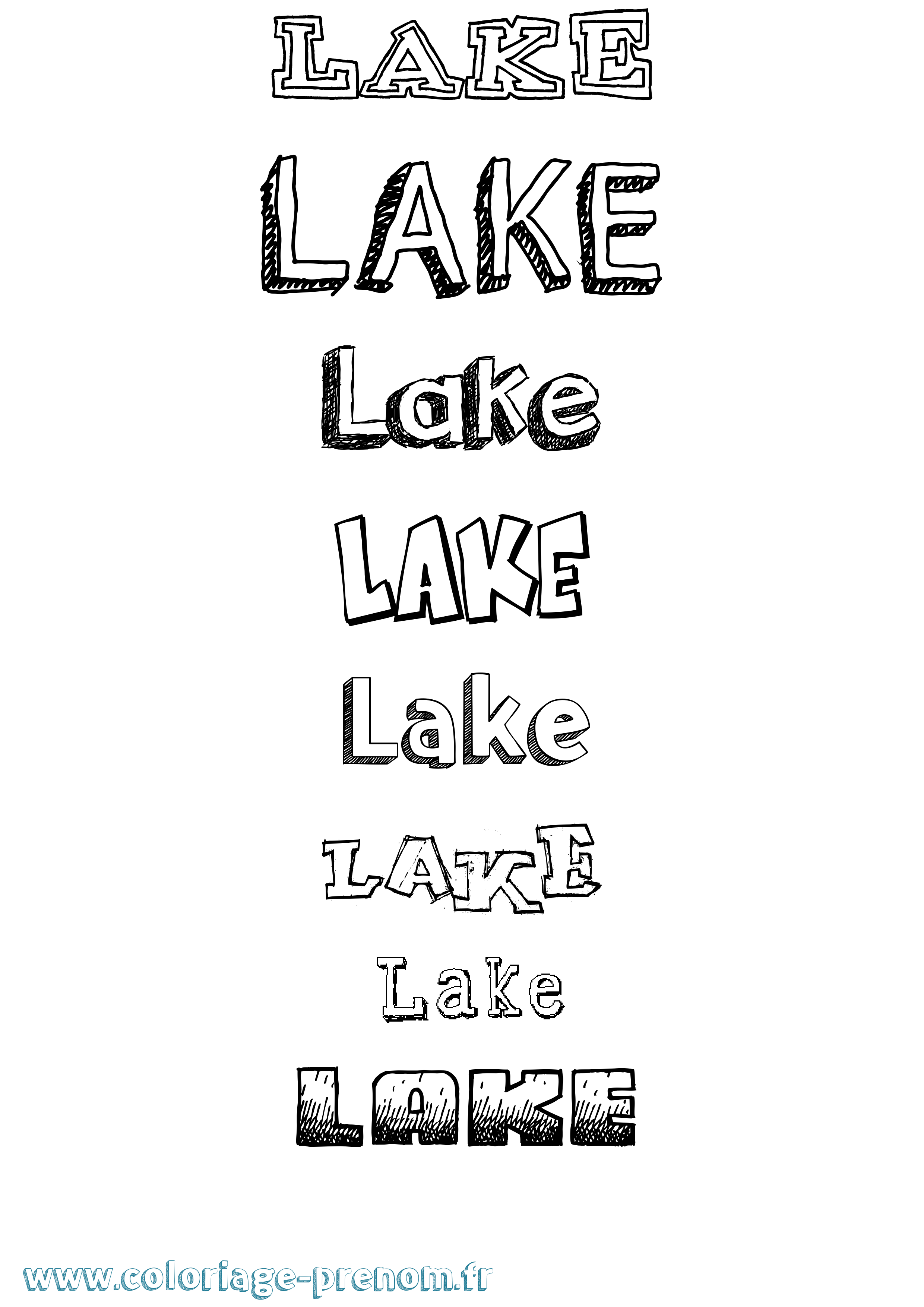 Coloriage prénom Lake Dessiné