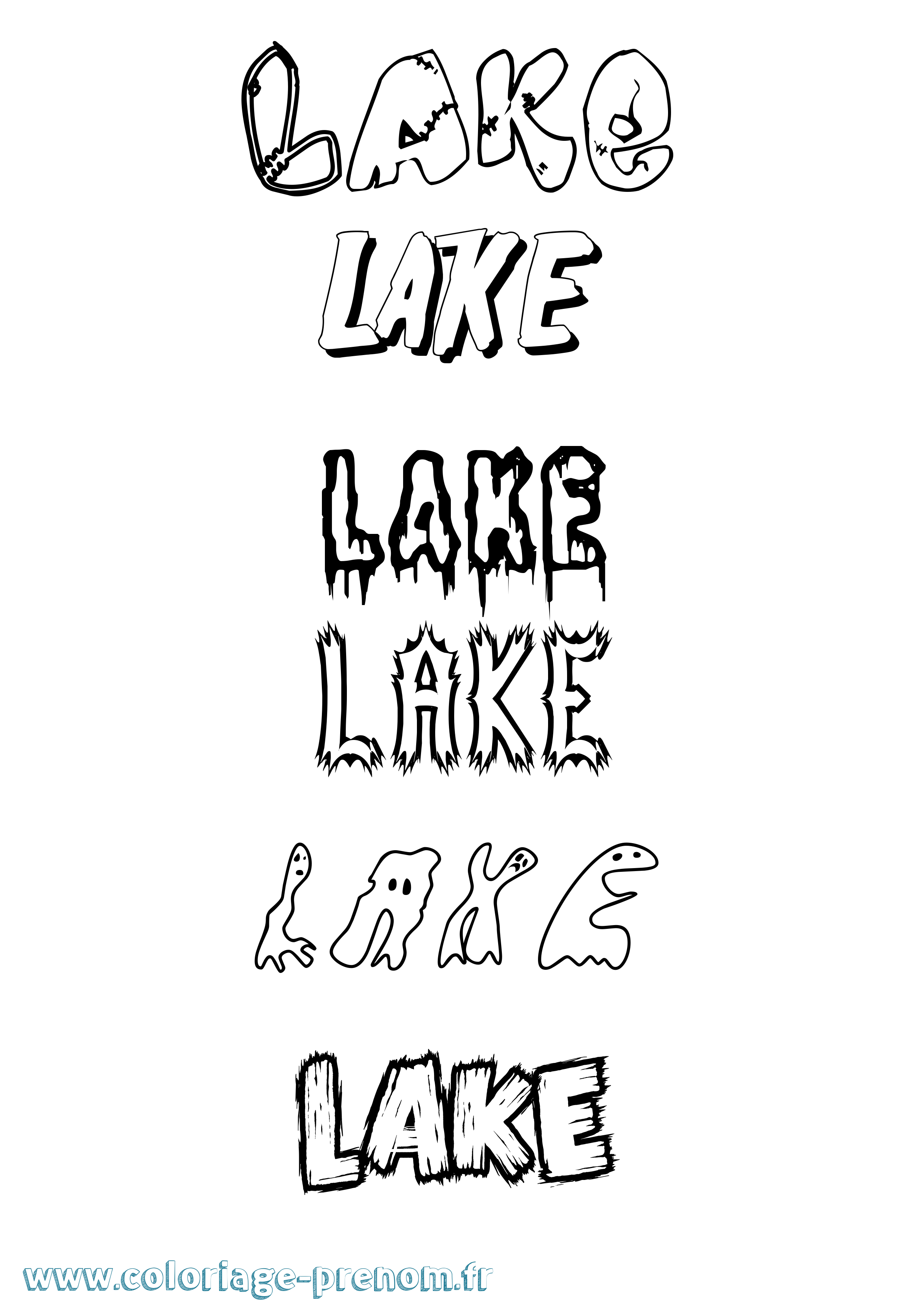 Coloriage prénom Lake Frisson
