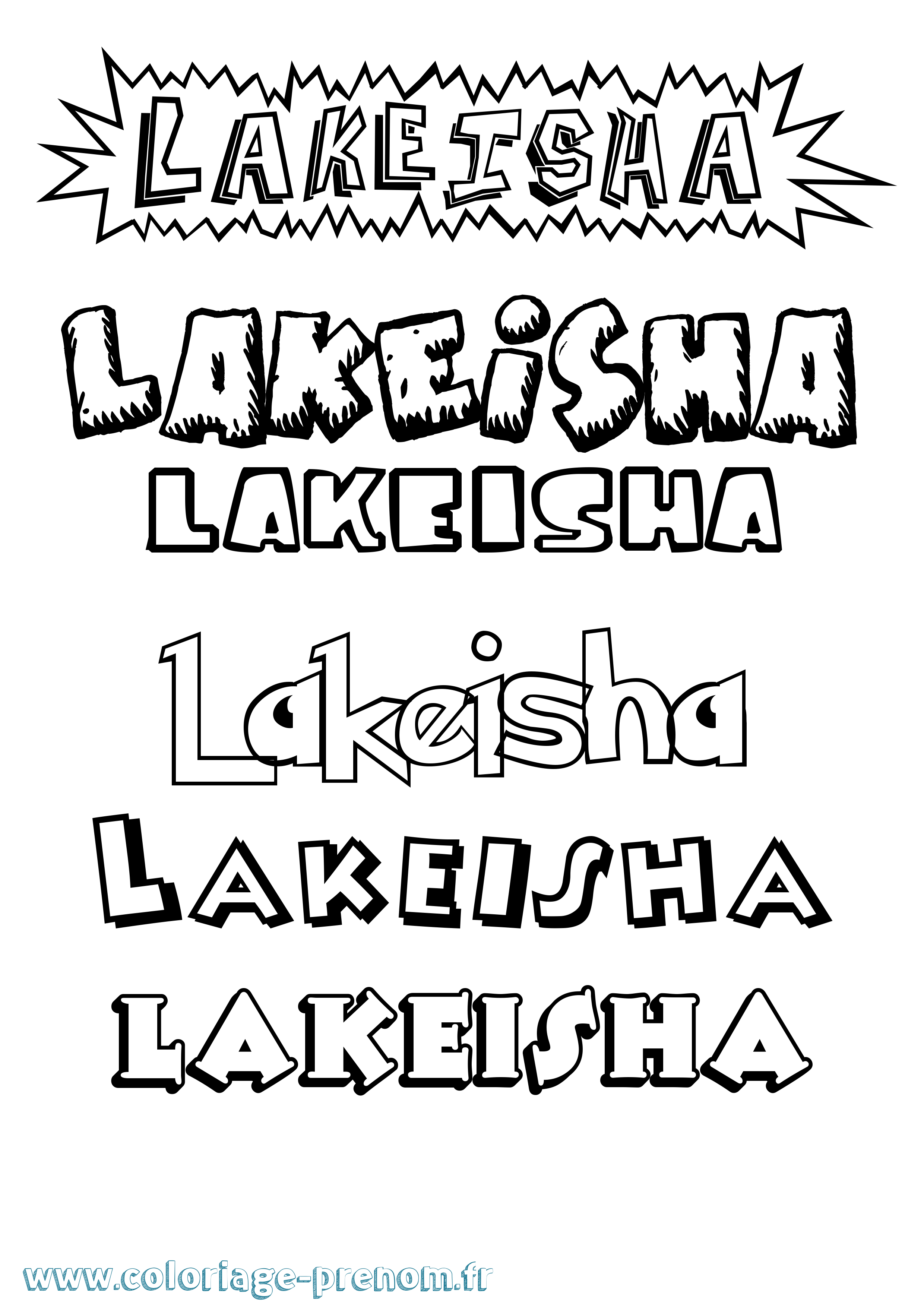 Coloriage prénom Lakeisha Dessin Animé