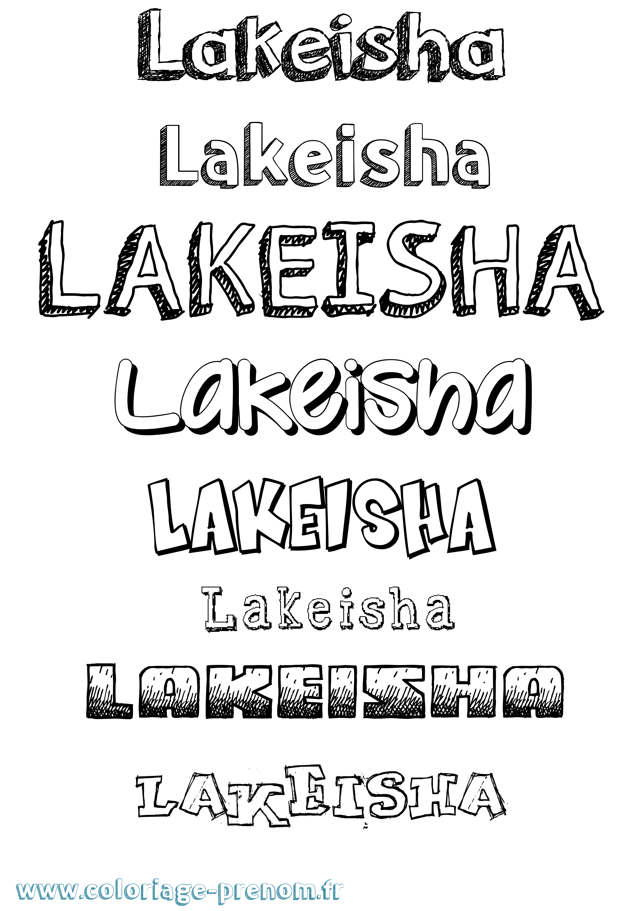 Coloriage prénom Lakeisha Dessiné