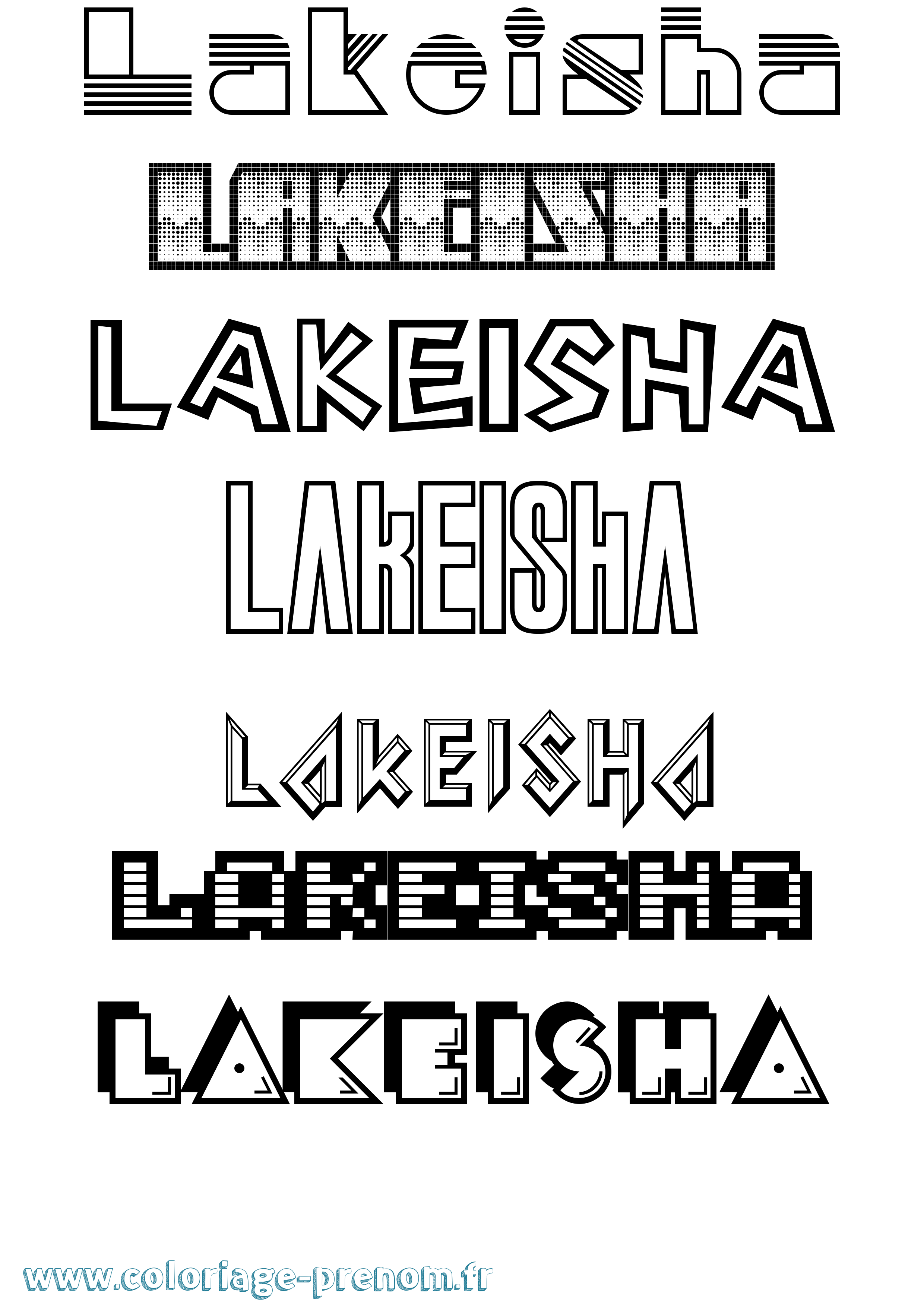 Coloriage prénom Lakeisha Jeux Vidéos