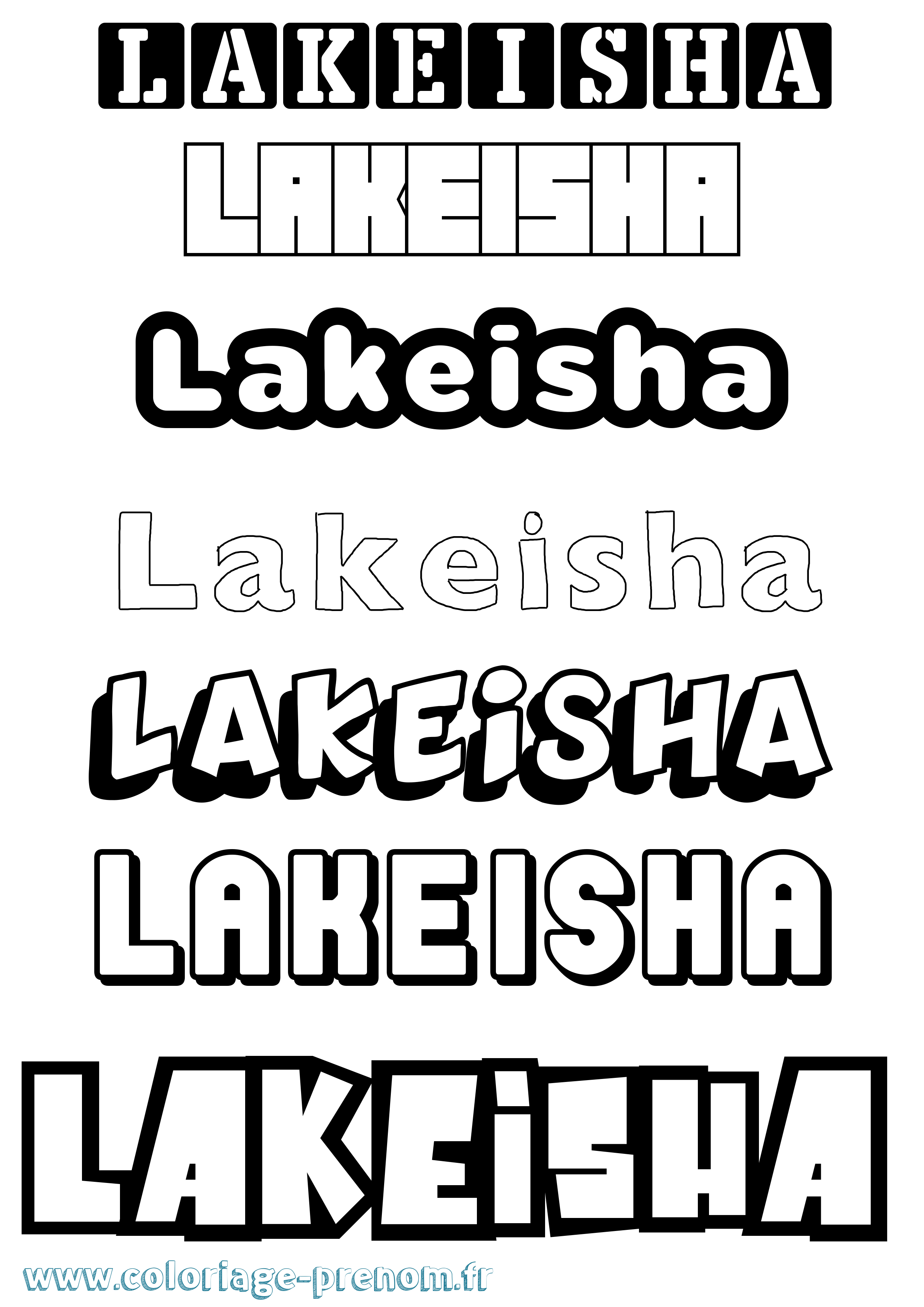 Coloriage prénom Lakeisha Simple