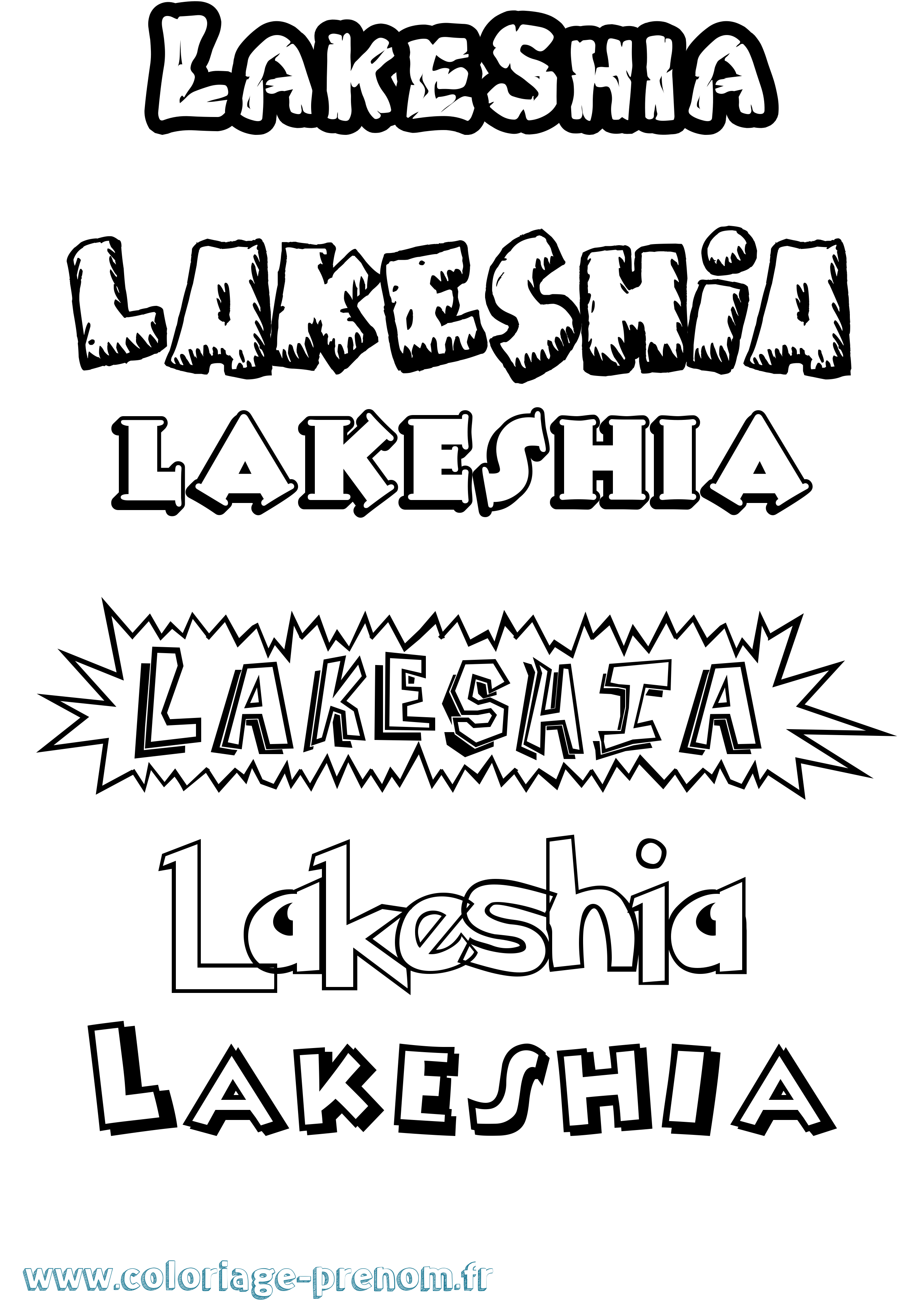 Coloriage Lakeshia Dessin Animé Coloriage prénom Lakeshia Dessin Animé