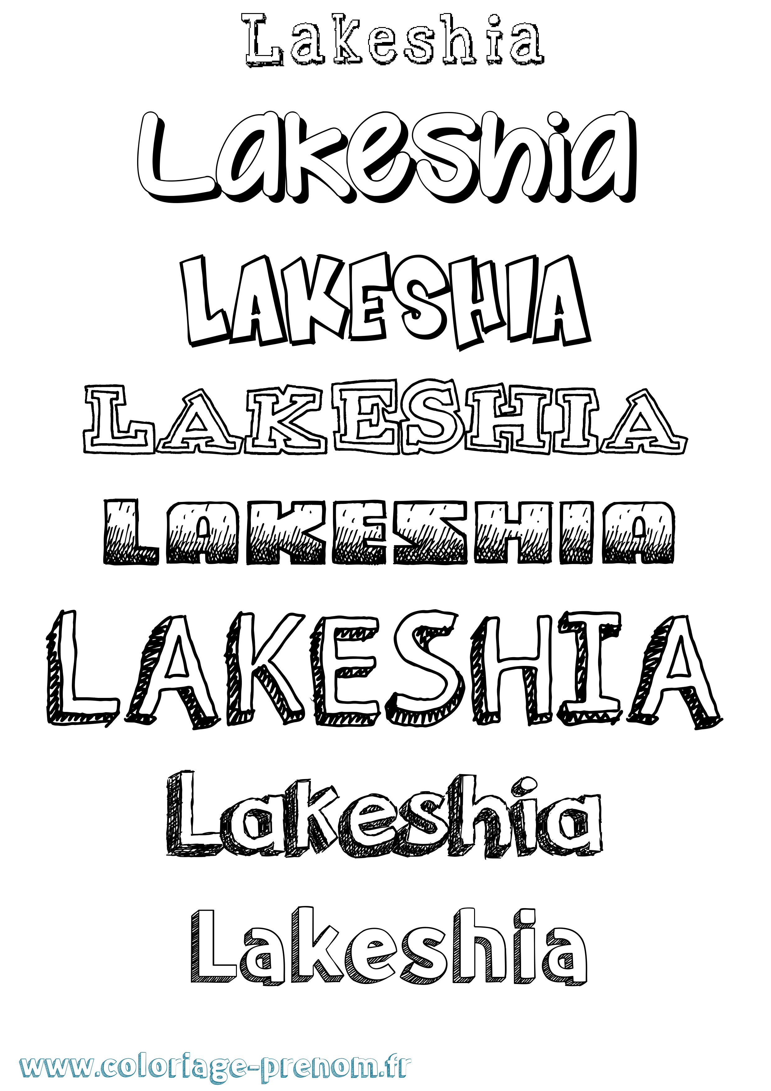 Coloriage prénom Lakeshia Dessiné