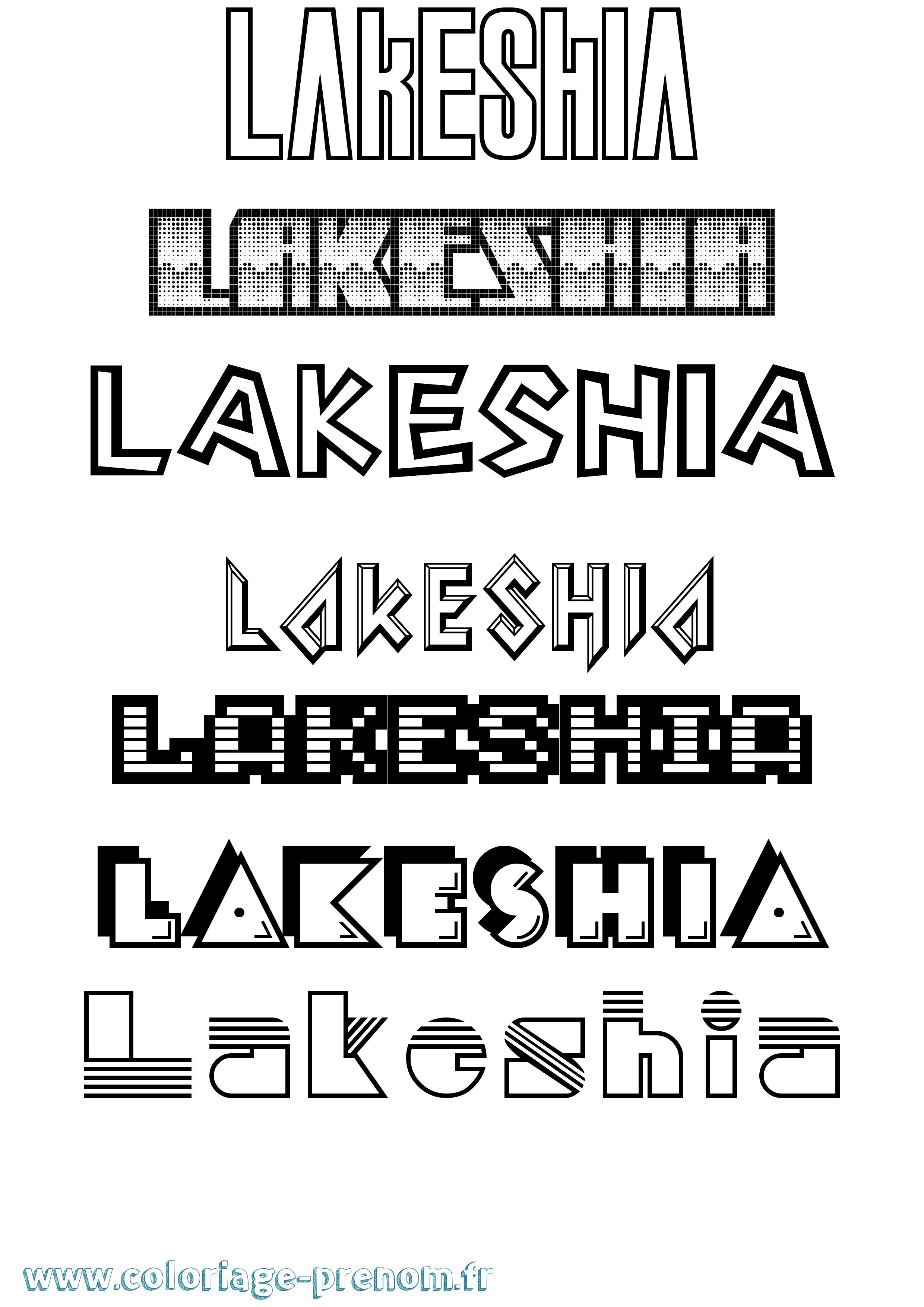 Coloriage prénom Lakeshia Jeux Vidéos