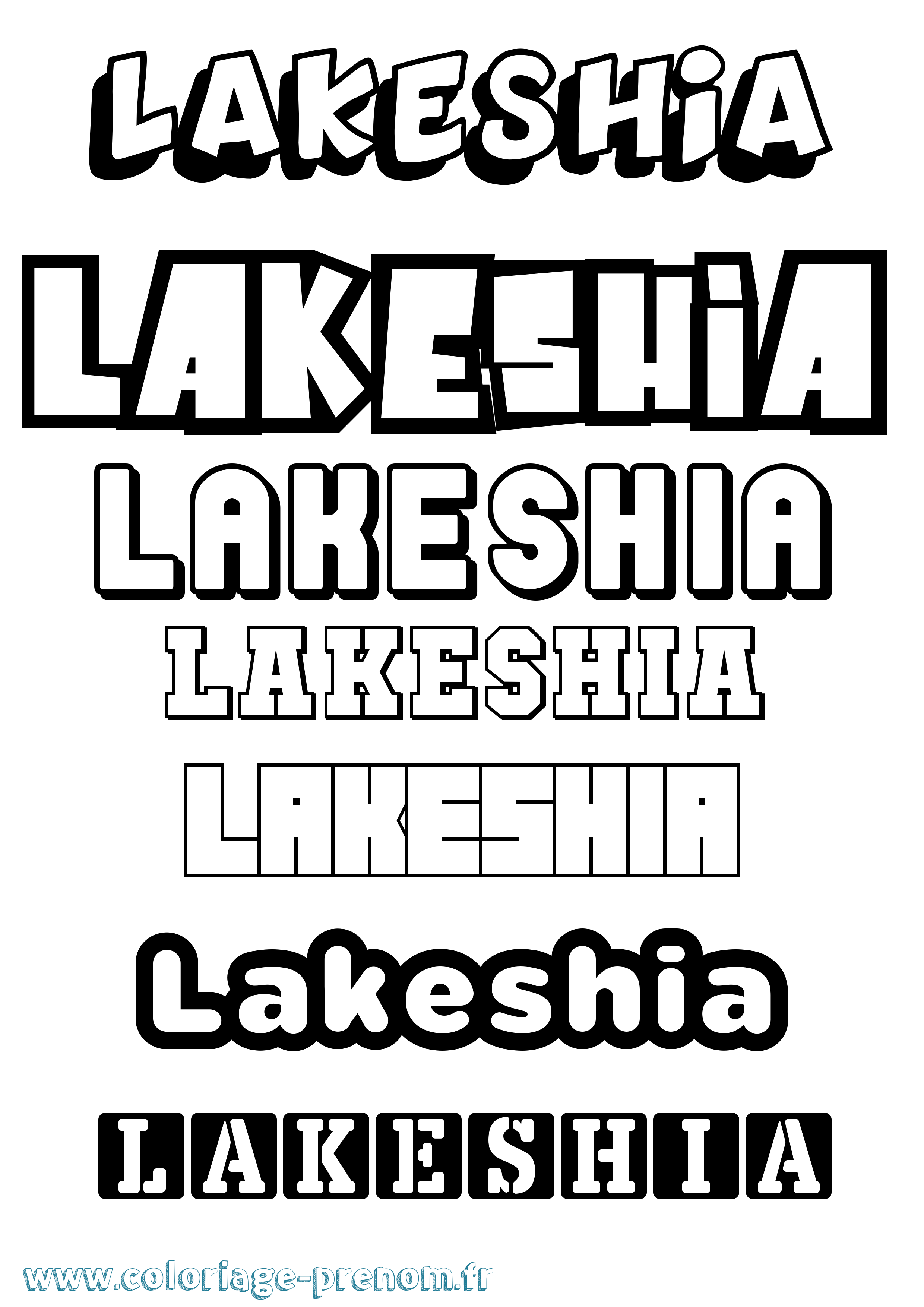 Coloriage prénom Lakeshia Simple