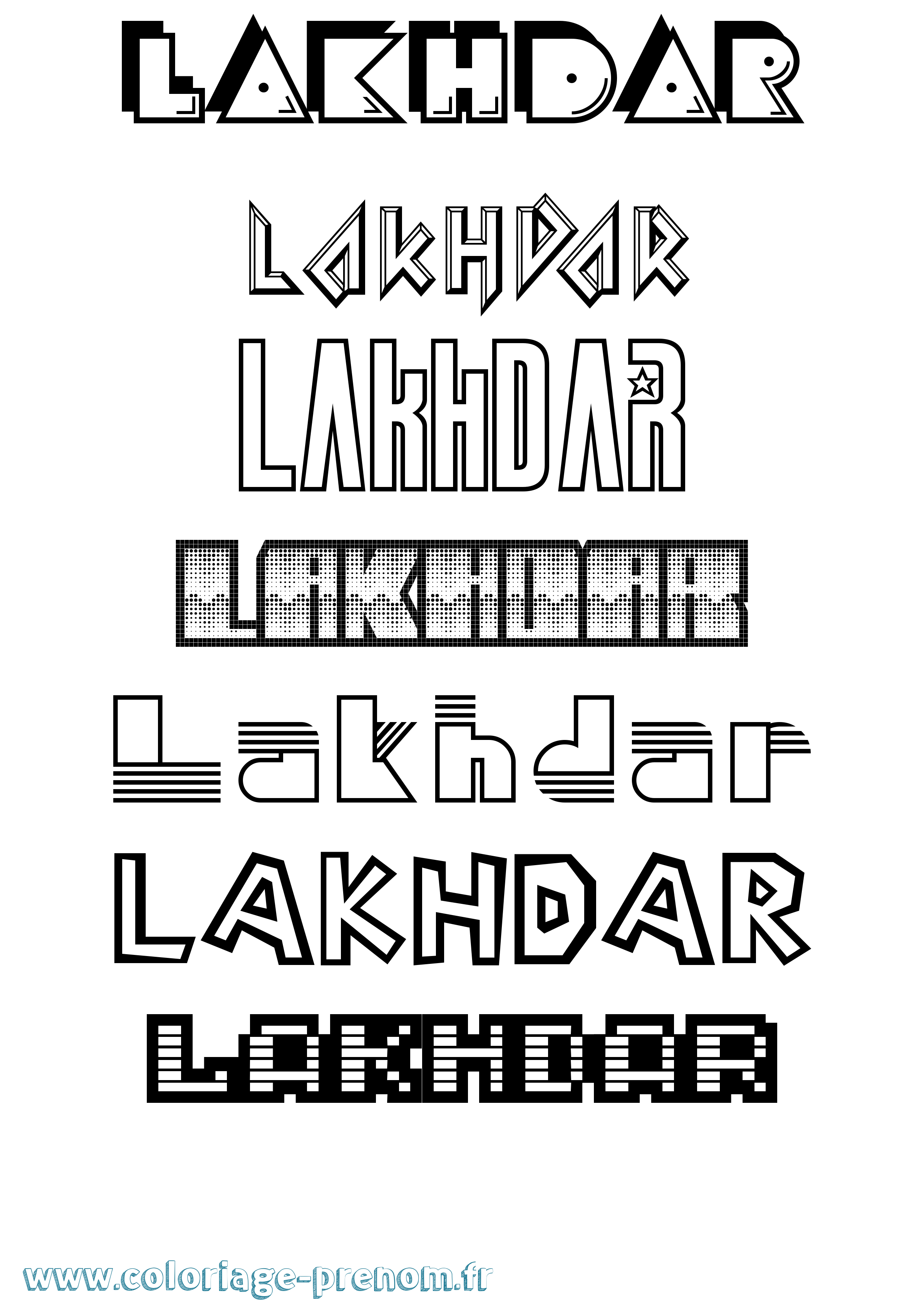 Coloriage prénom Lakhdar Jeux Vidéos