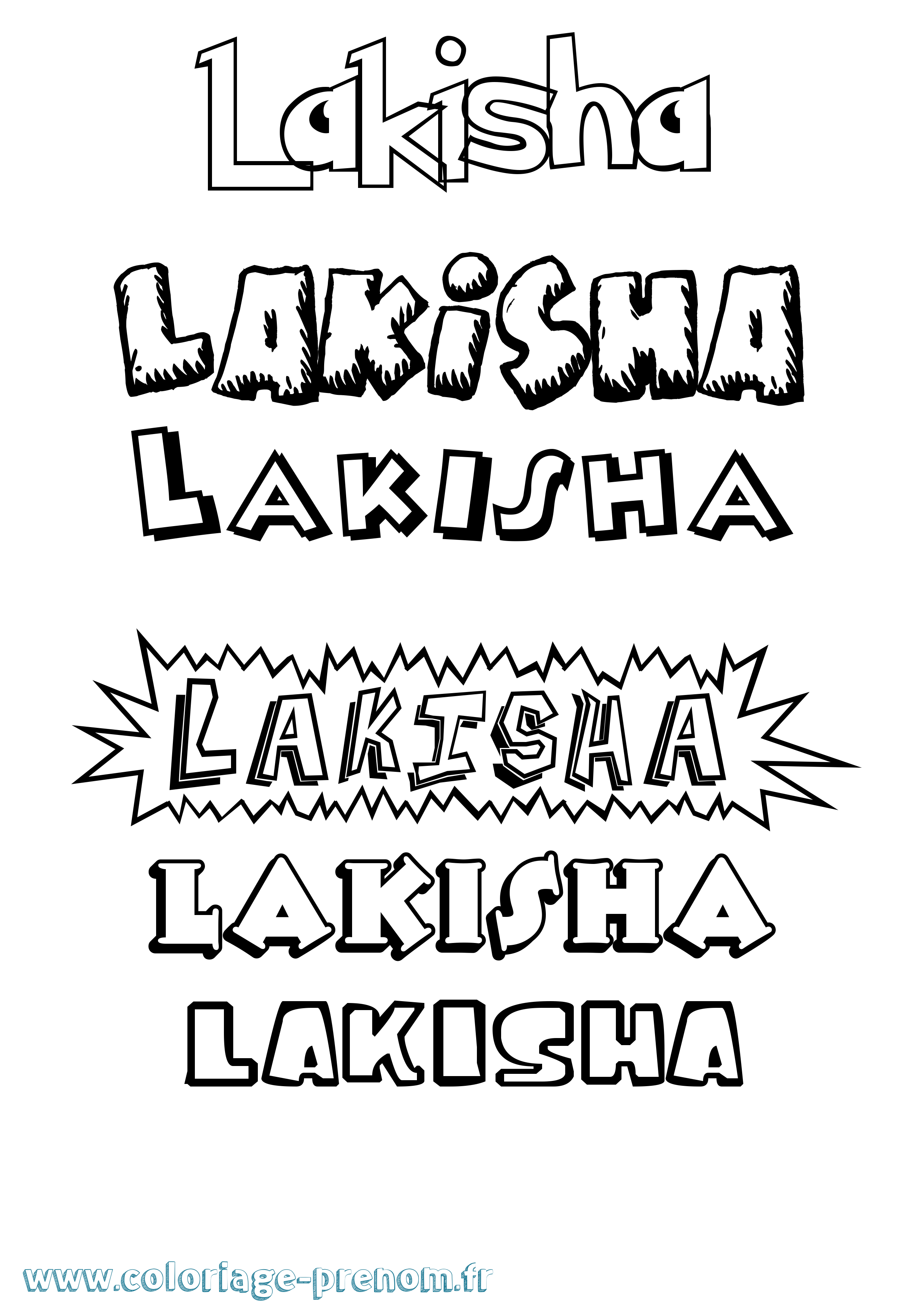 Coloriage prénom Lakisha Dessin Animé