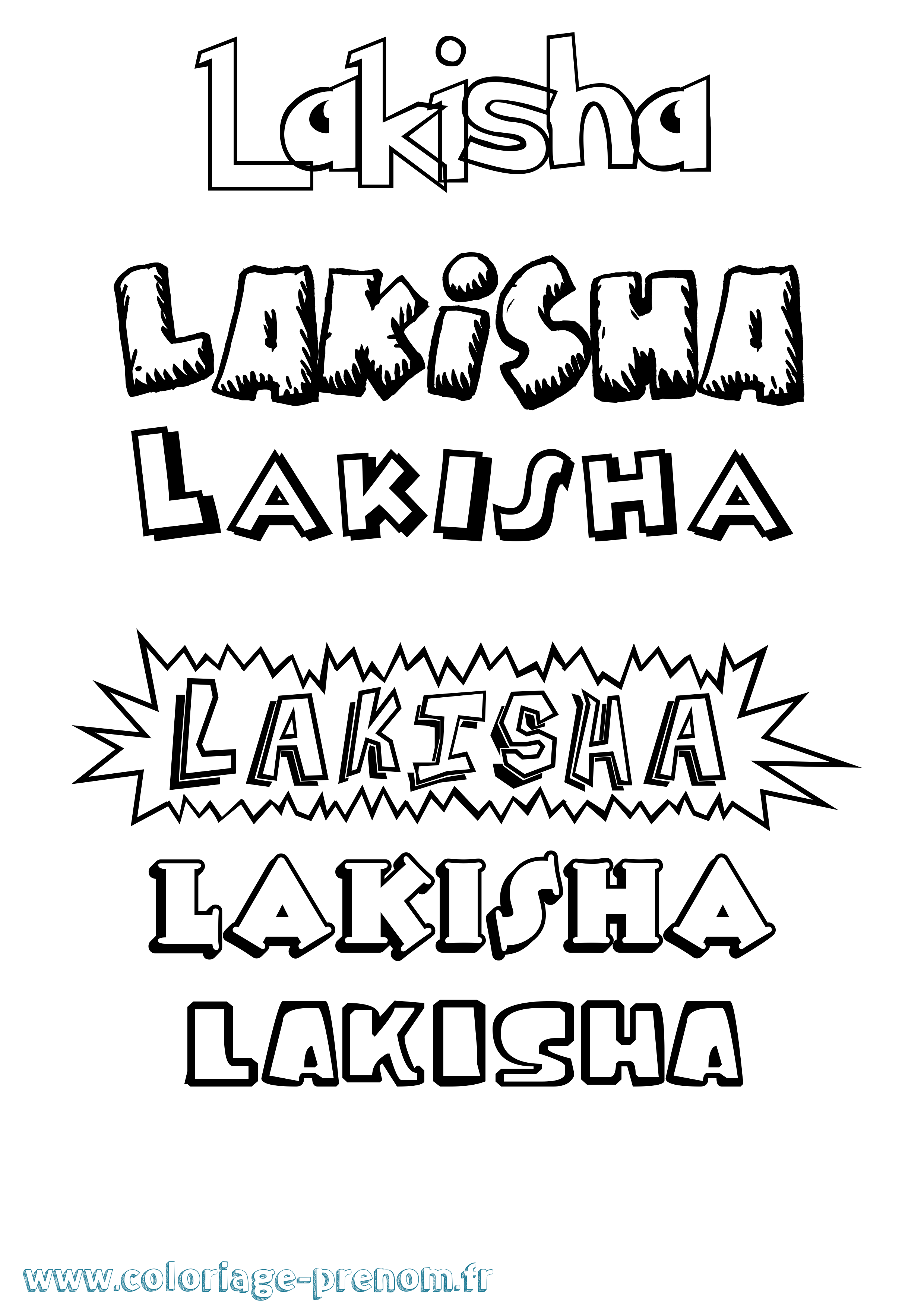 Coloriage Lakisha Dessin Animé Coloriage prénom Lakisha Dessin Animé