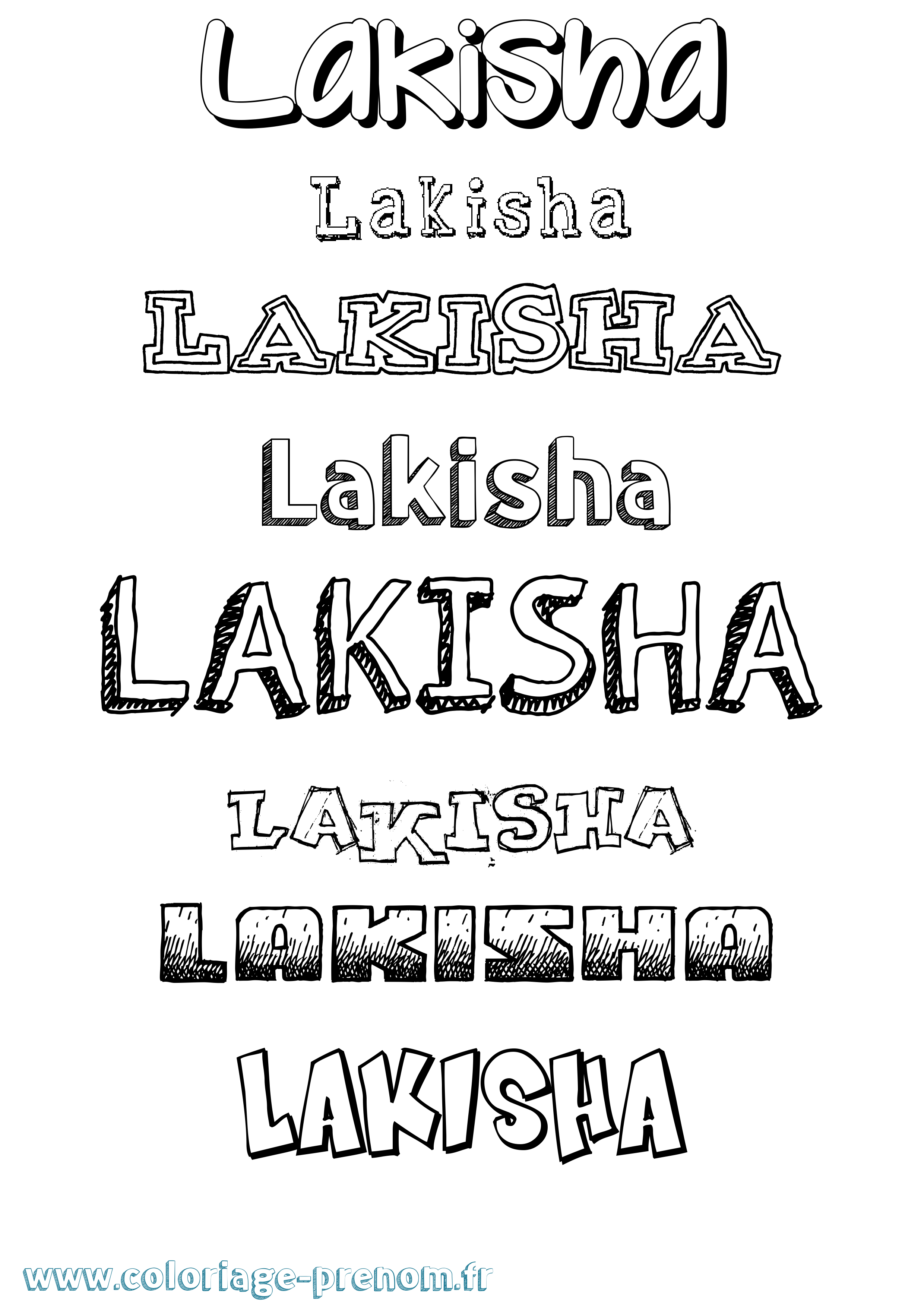 Coloriage prénom Lakisha Dessiné