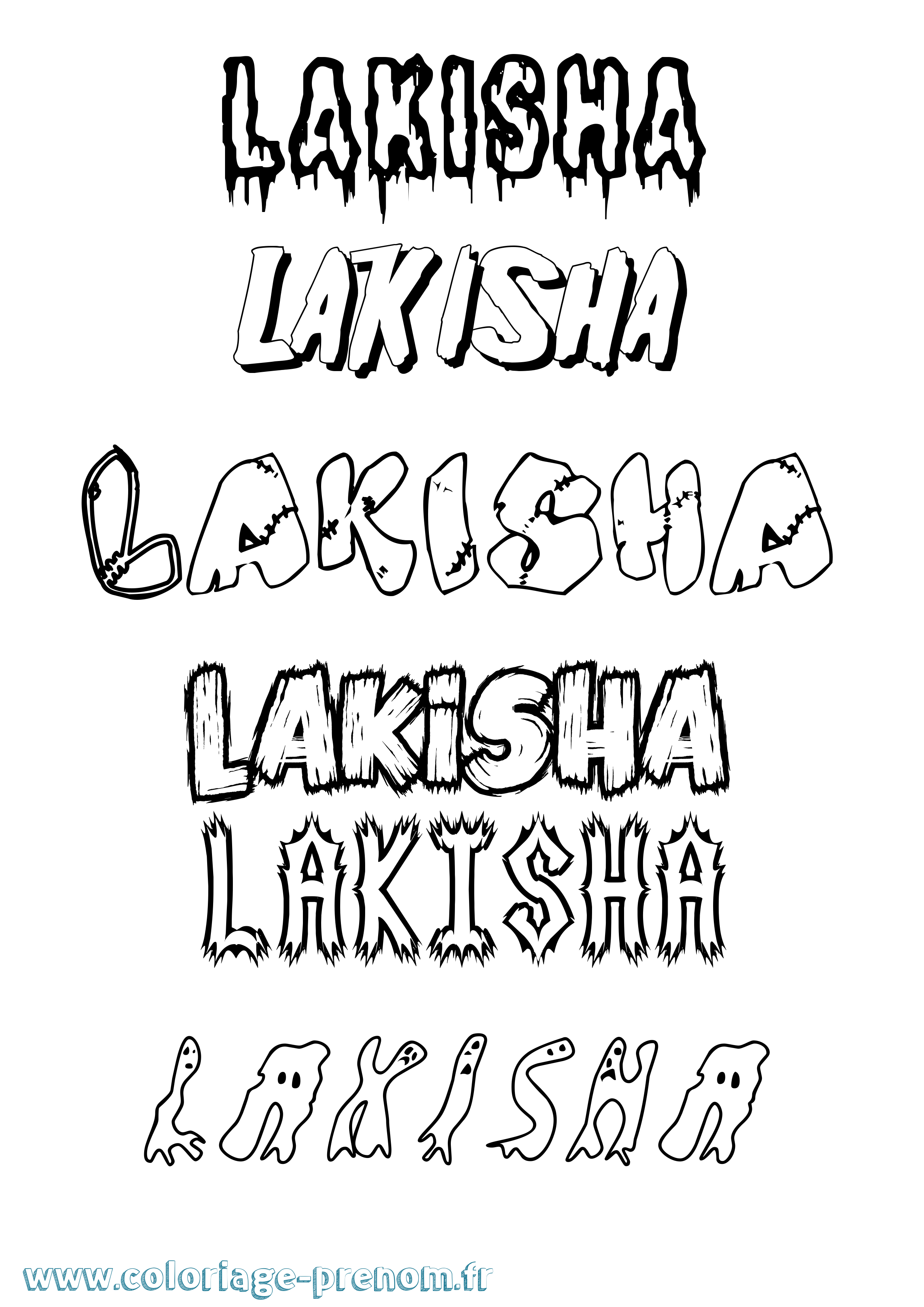 Coloriage Lakisha Frisson Coloriage prénom Lakisha Frisson