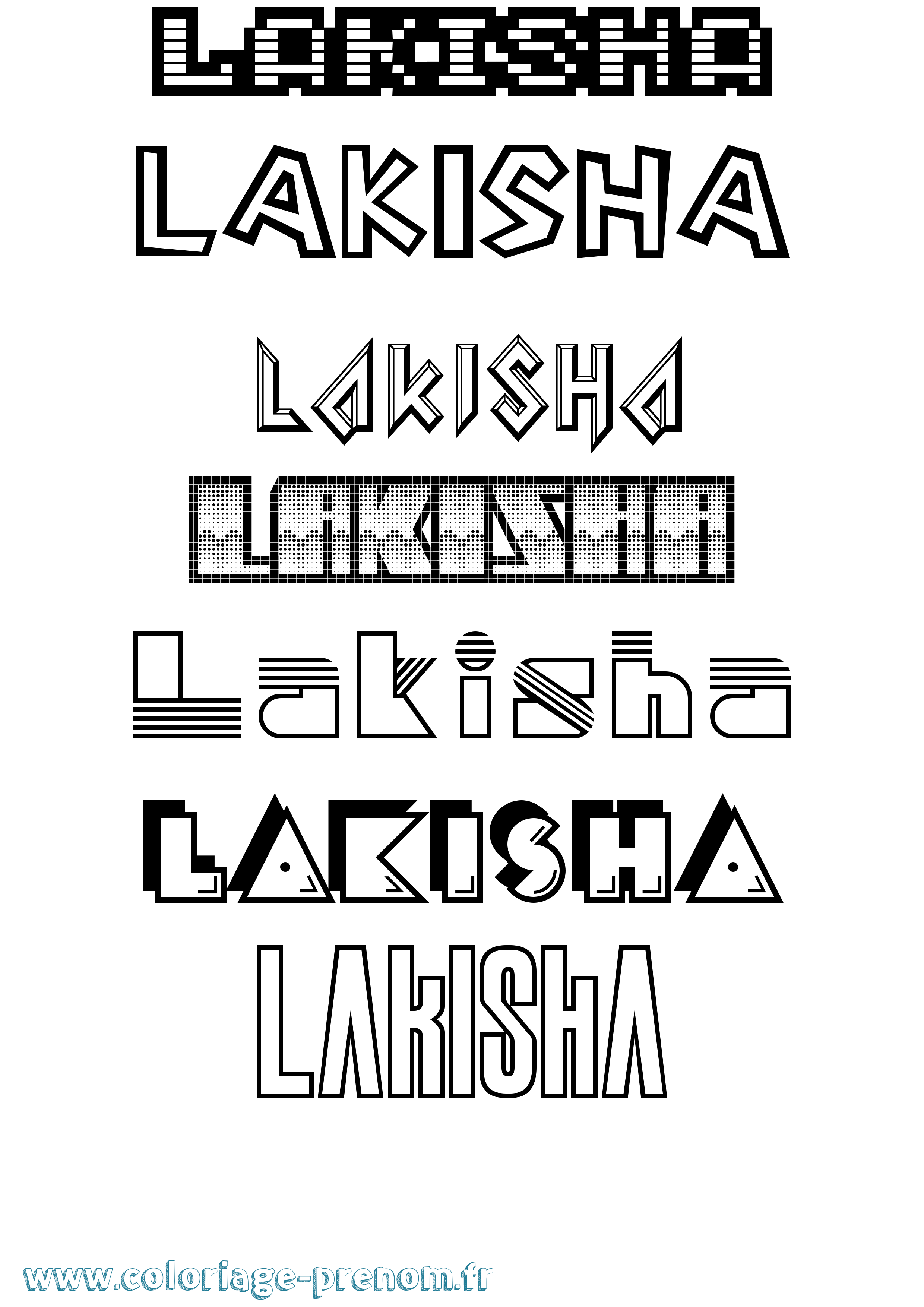 Coloriage prénom Lakisha Jeux Vidéos