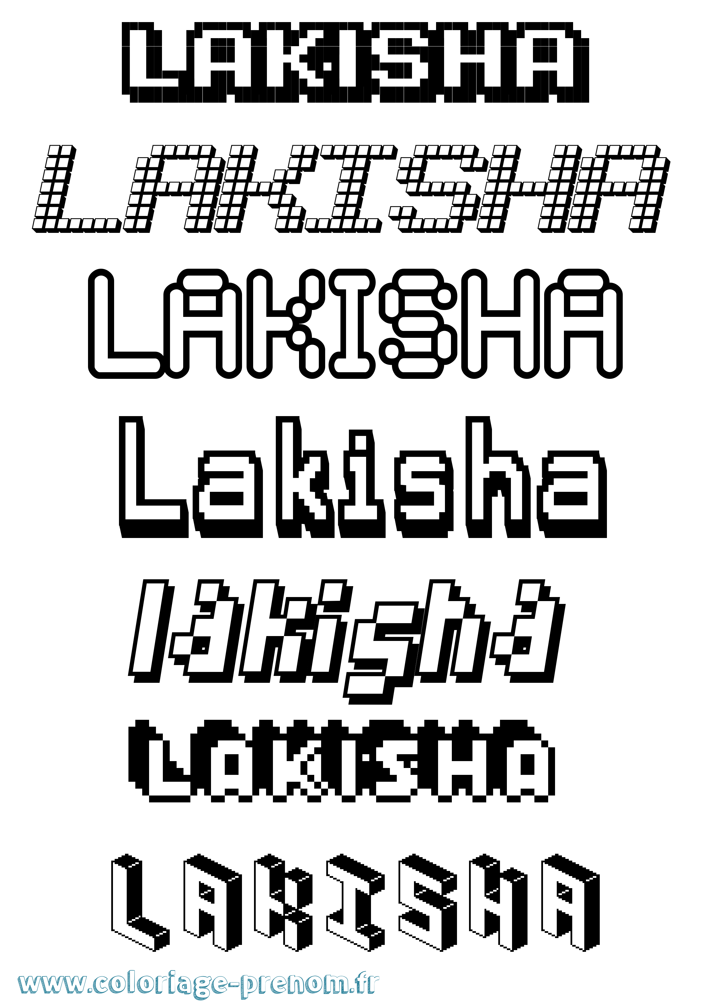 Coloriage Lakisha Pixel Coloriage prénom Lakisha Pixel
