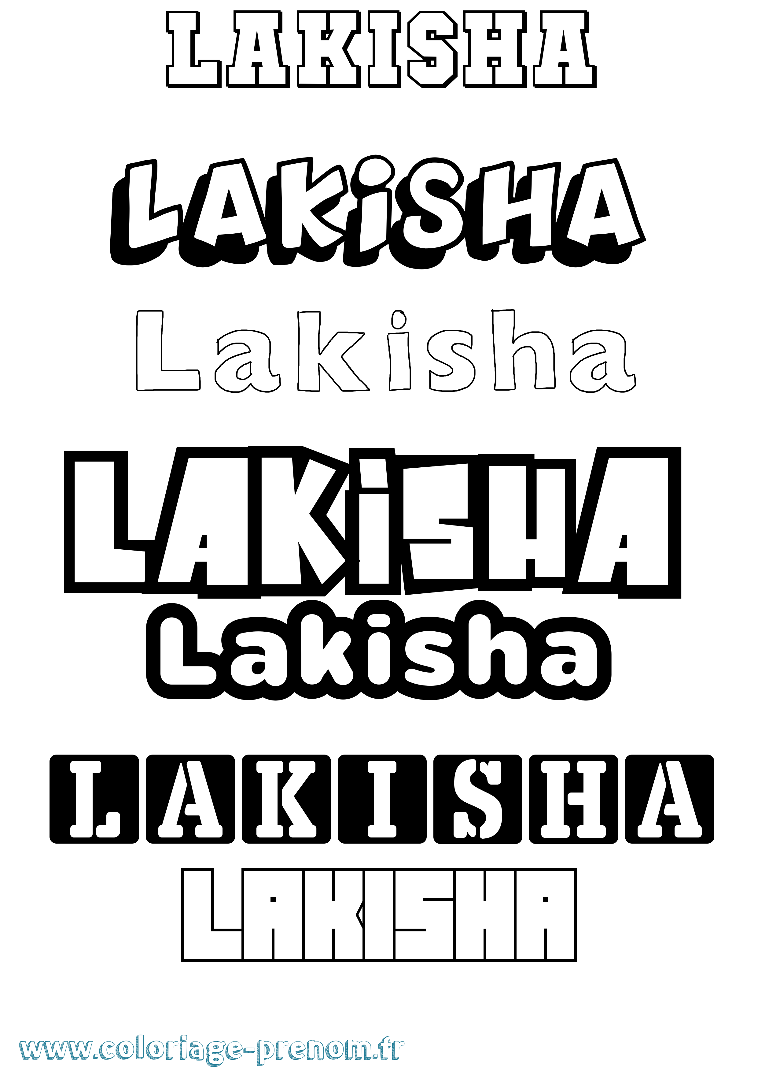Coloriage prénom Lakisha Simple