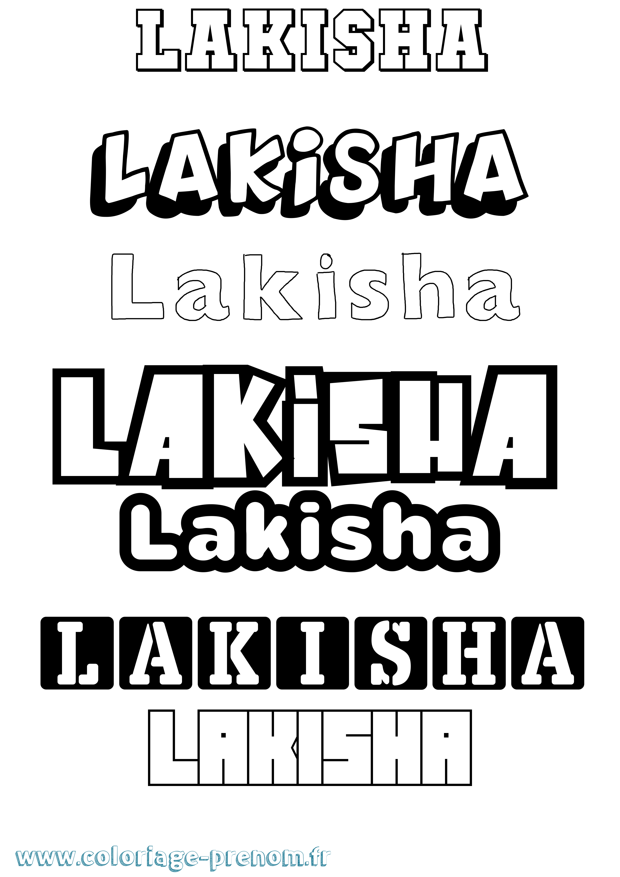 Coloriage Lakisha Simple Coloriage prénom Lakisha Simple
