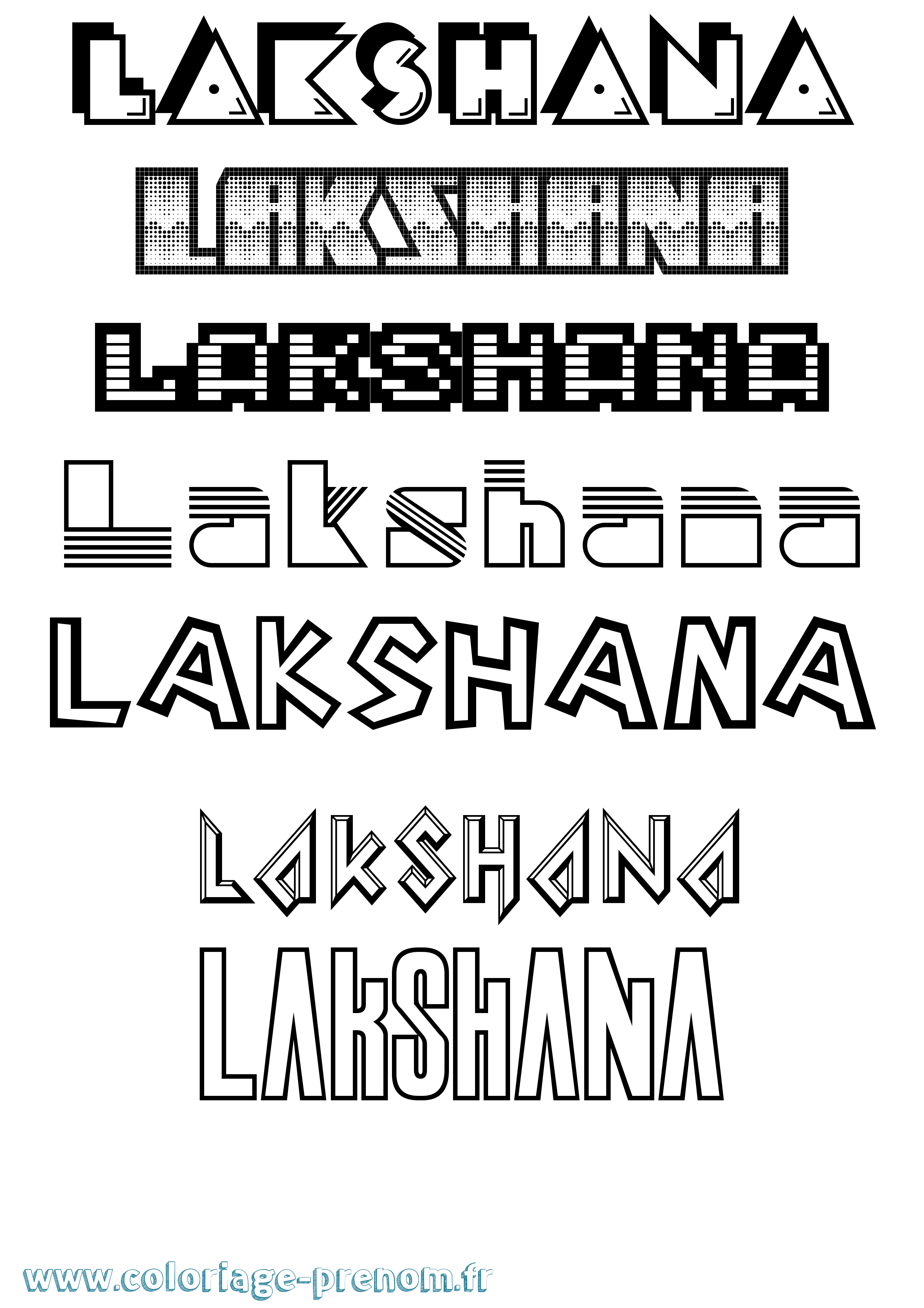 Coloriage prénom Lakshana Jeux Vidéos