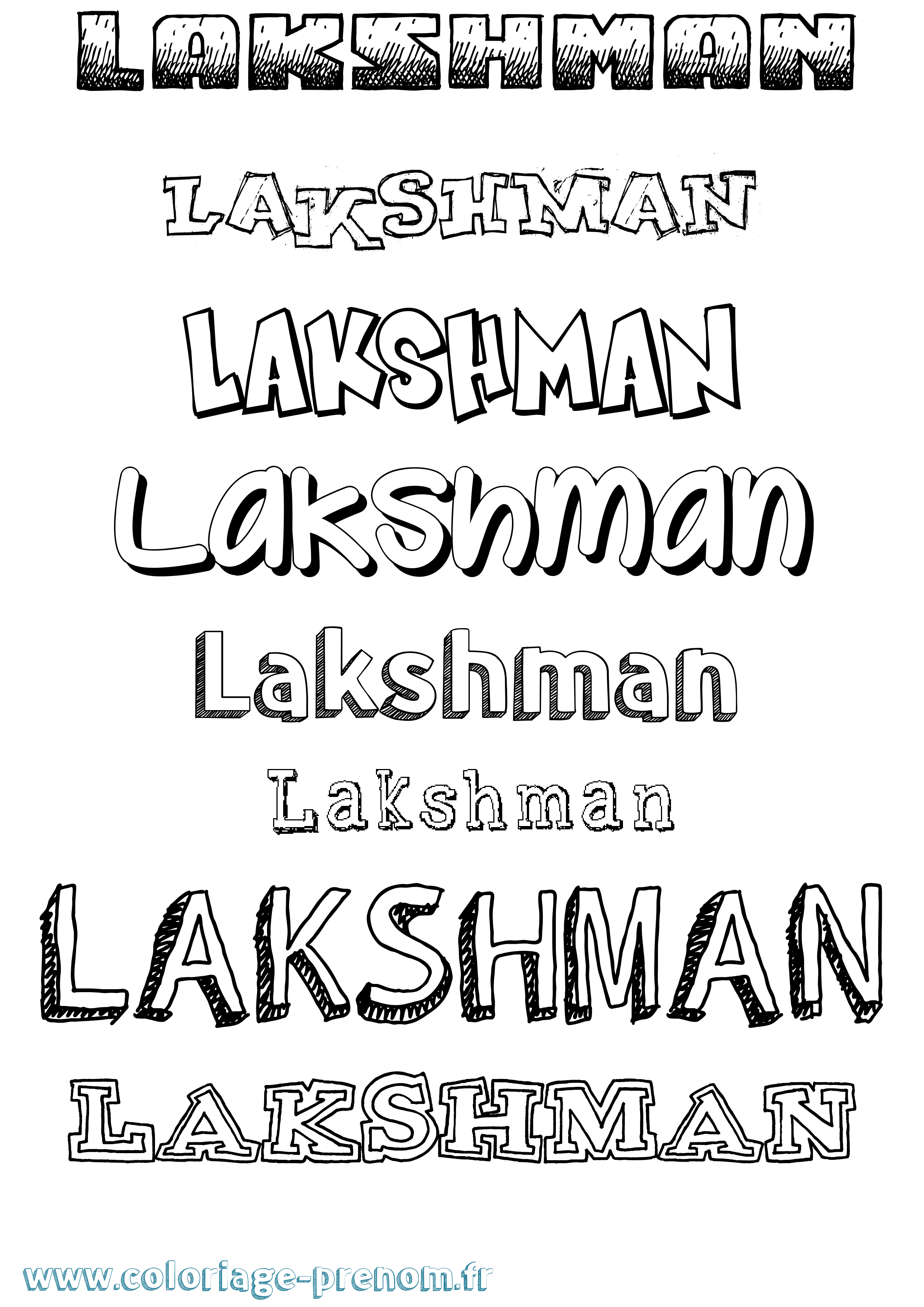 Coloriage prénom Lakshman Dessiné