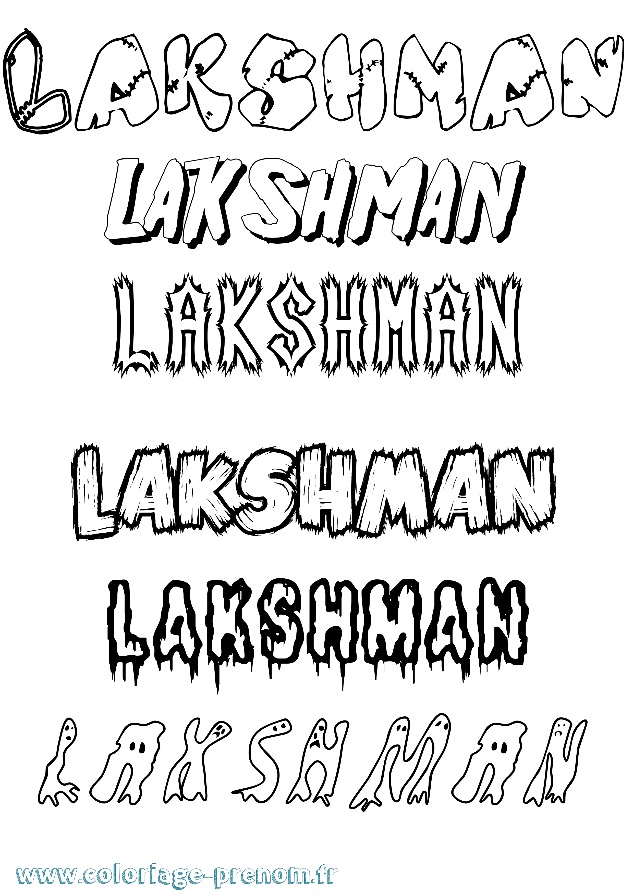 Coloriage prénom Lakshman Frisson