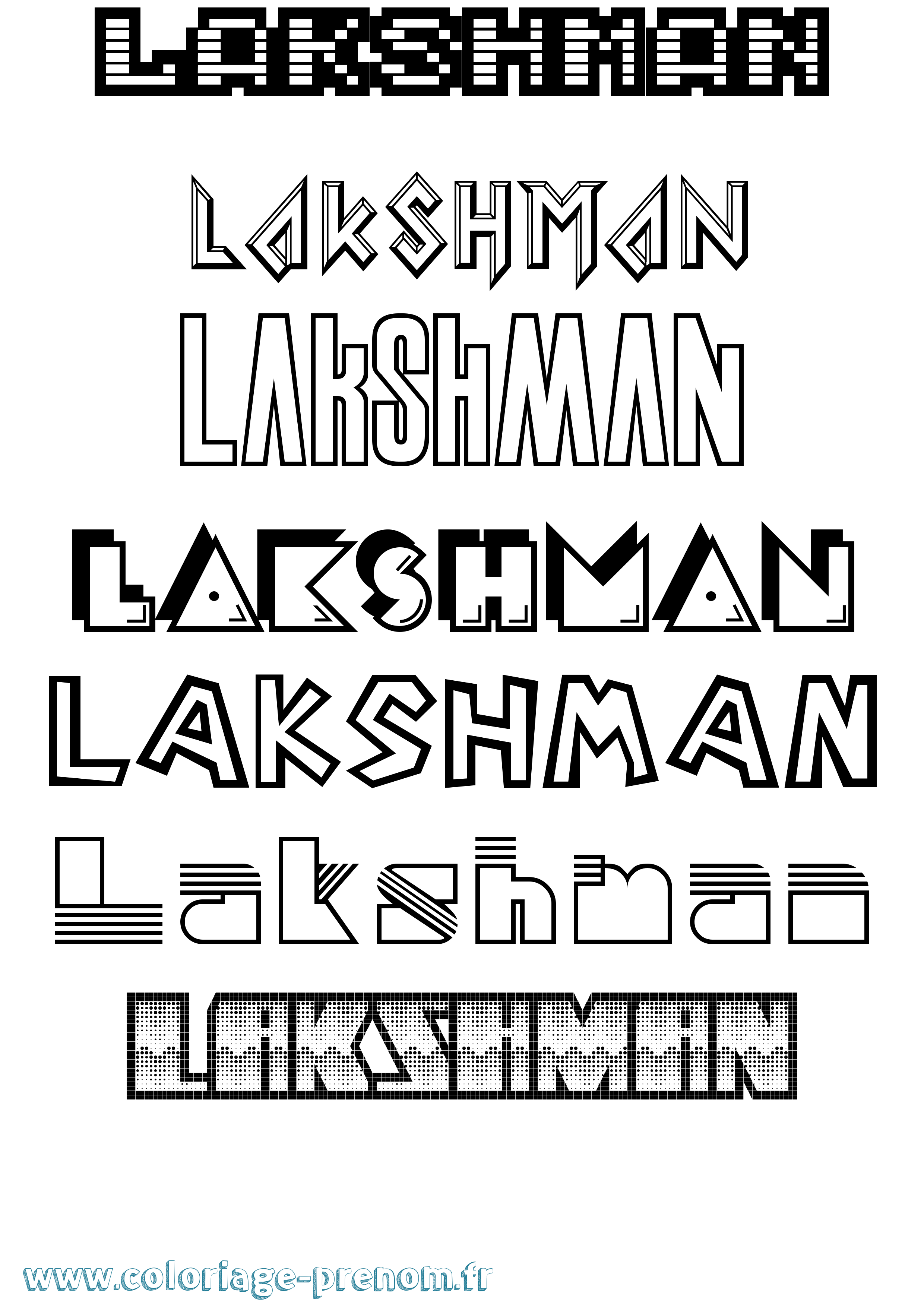 Coloriage prénom Lakshman Jeux Vidéos