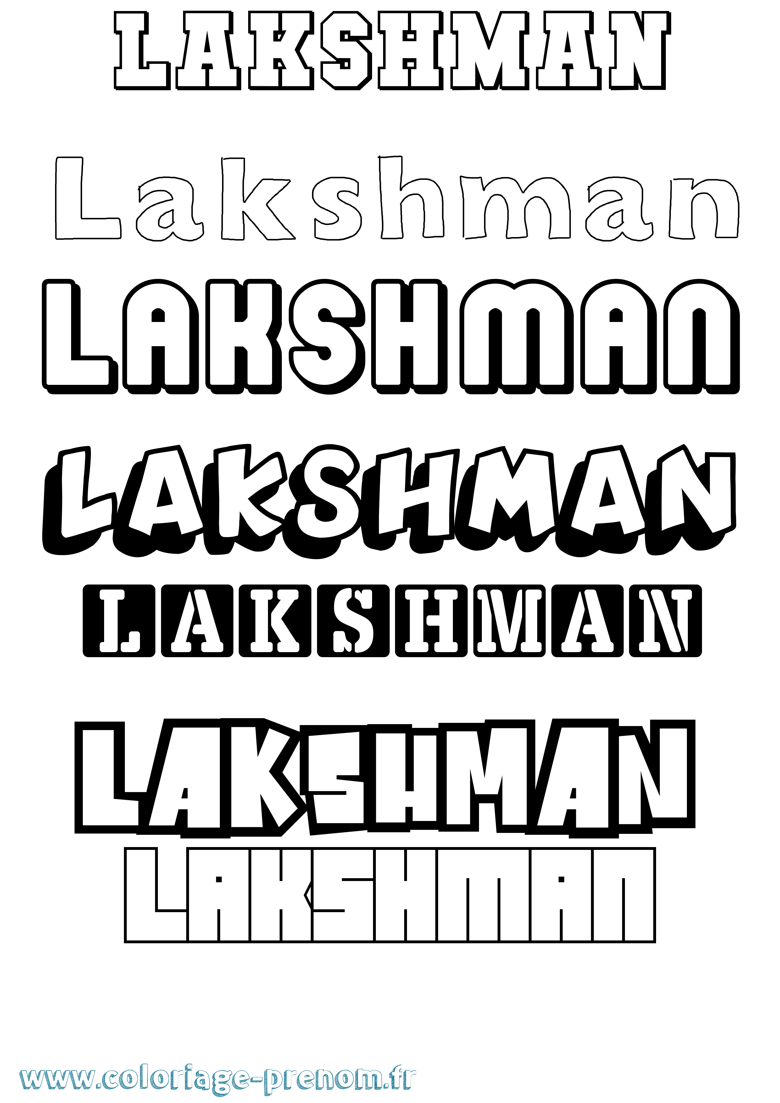 Coloriage prénom Lakshman Simple