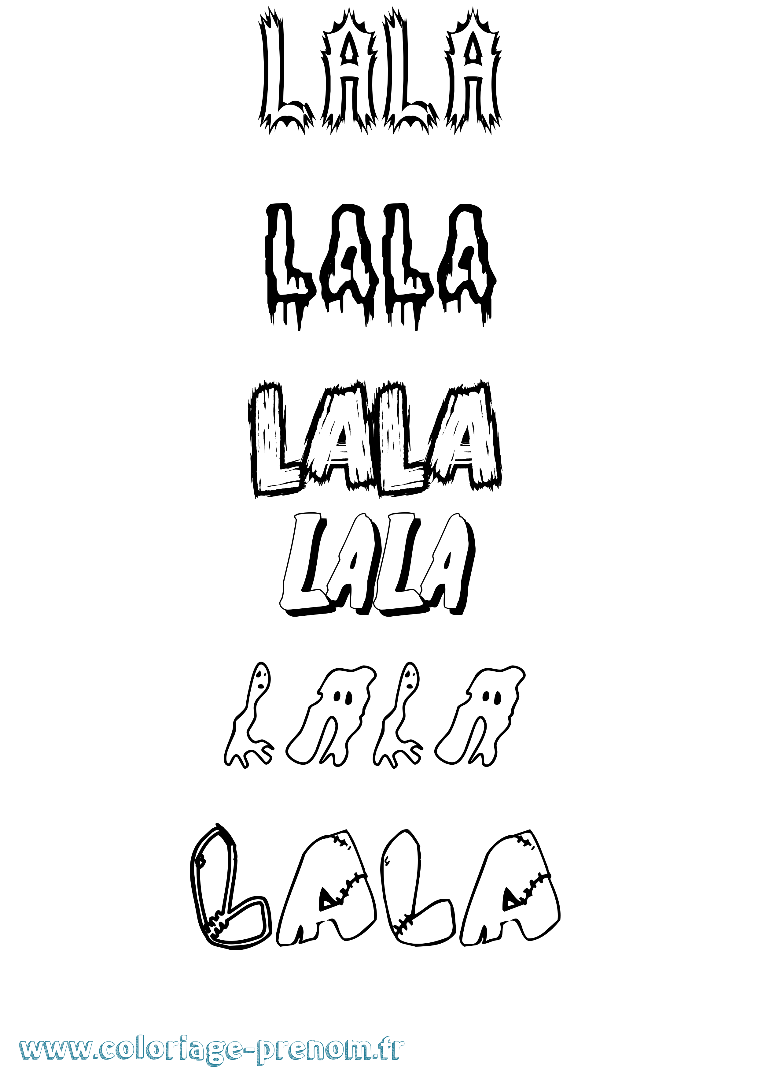 Coloriage Lala Frisson Coloriage prénom Lala Frisson