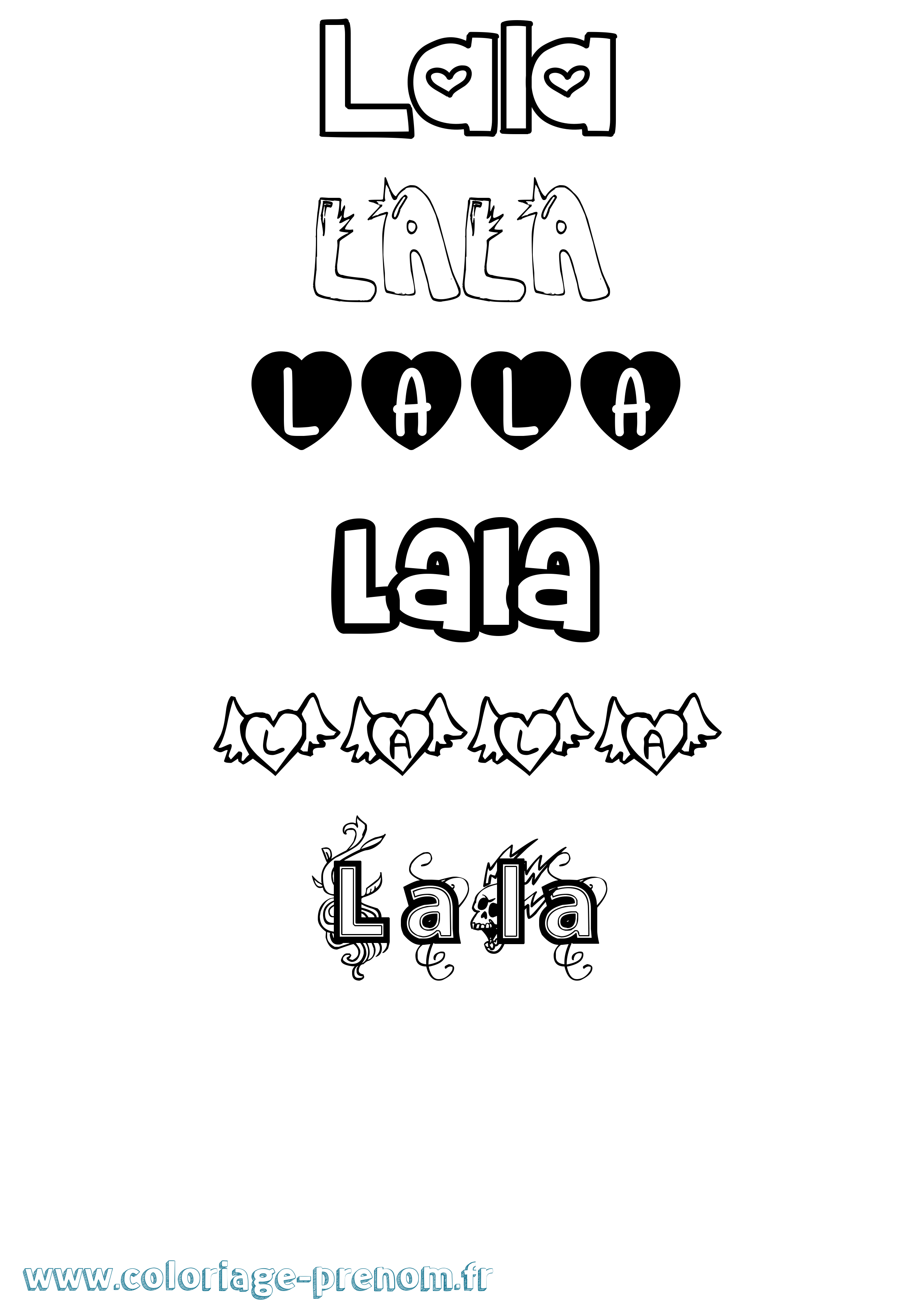 Coloriage Lala Girly Coloriage prénom Lala Girly