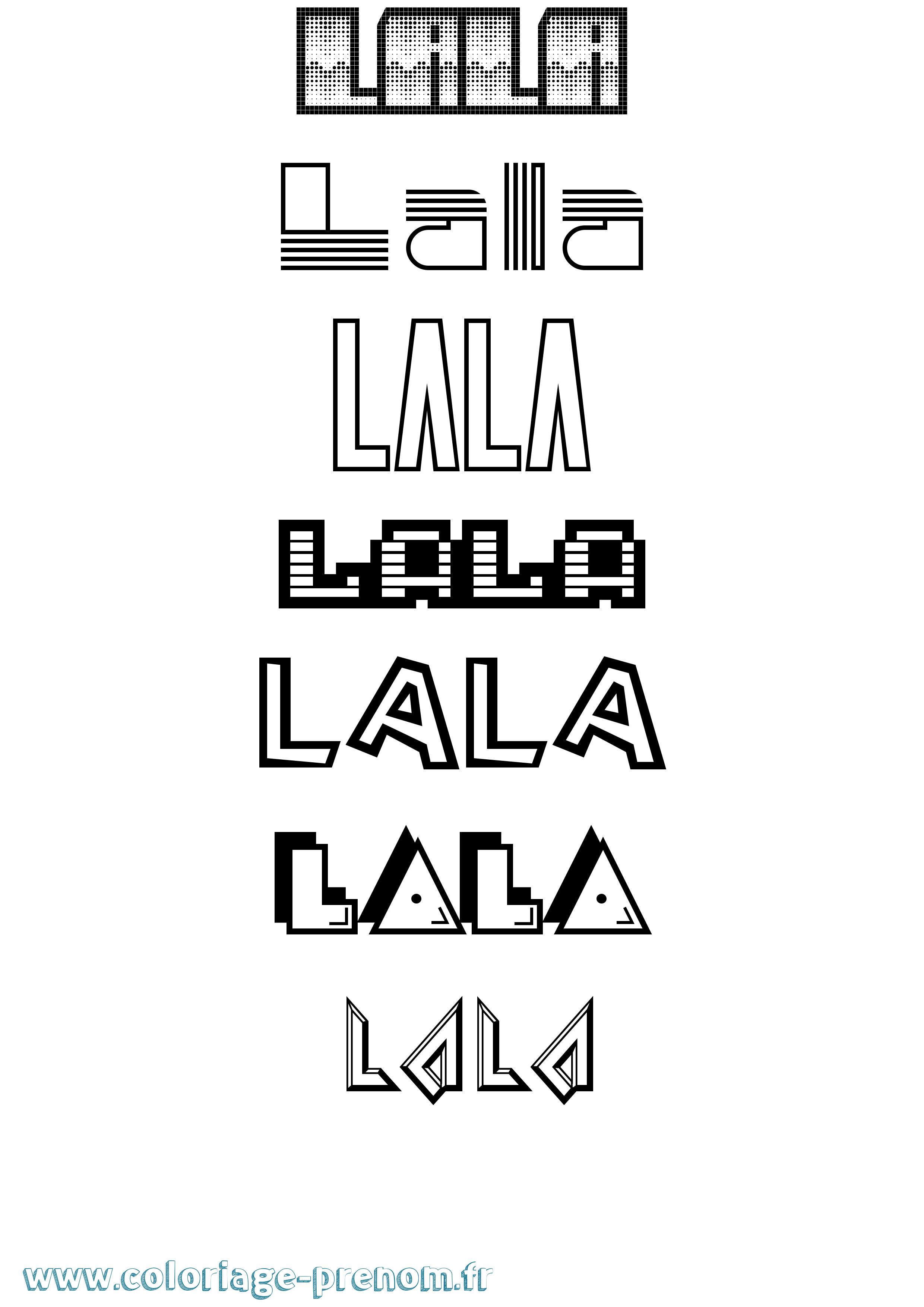 Coloriage Lala Jeux Vidéos Coloriage prénom Lala Jeux Vidéos