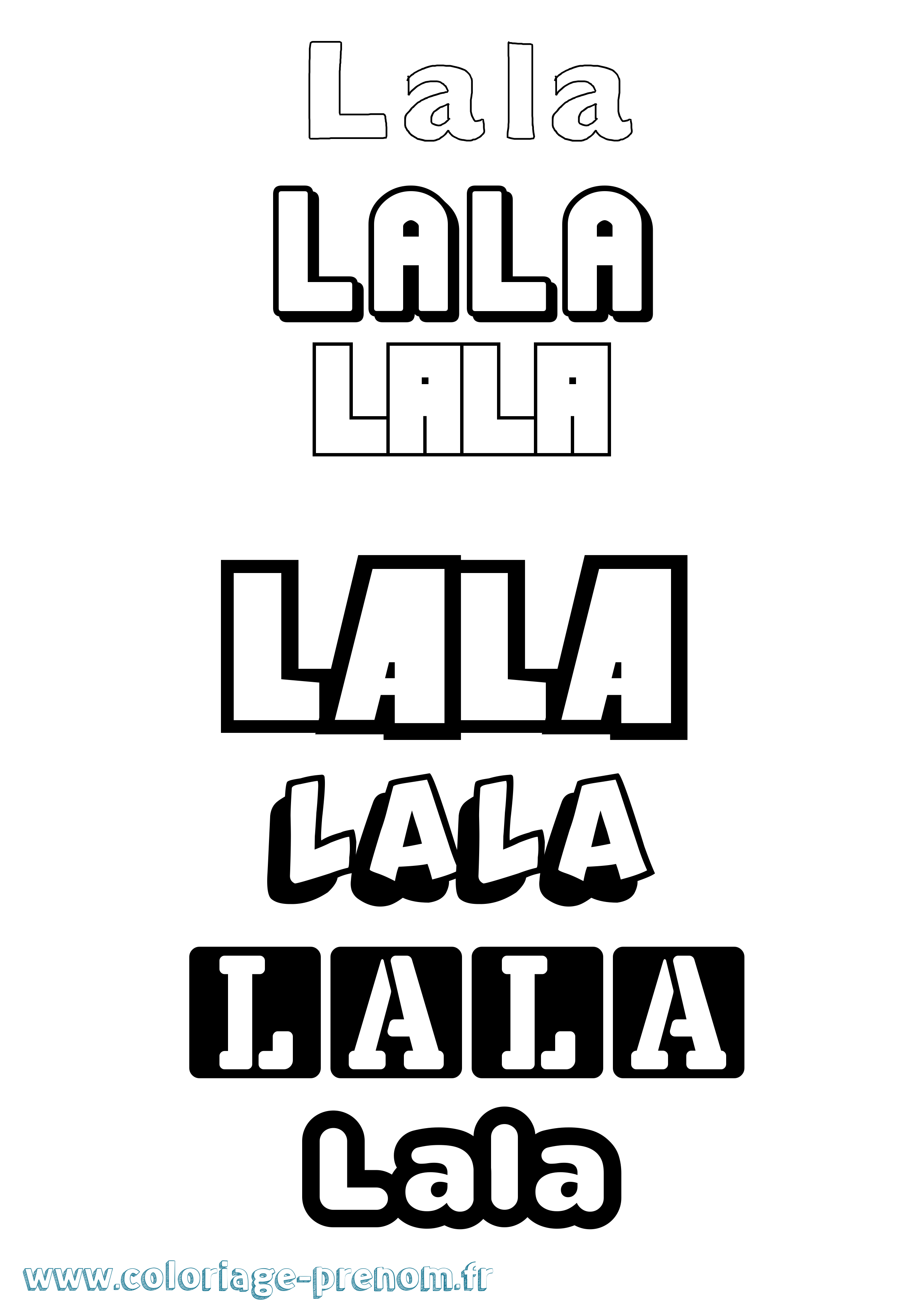 Coloriage Lala Simple Coloriage prénom Lala Simple