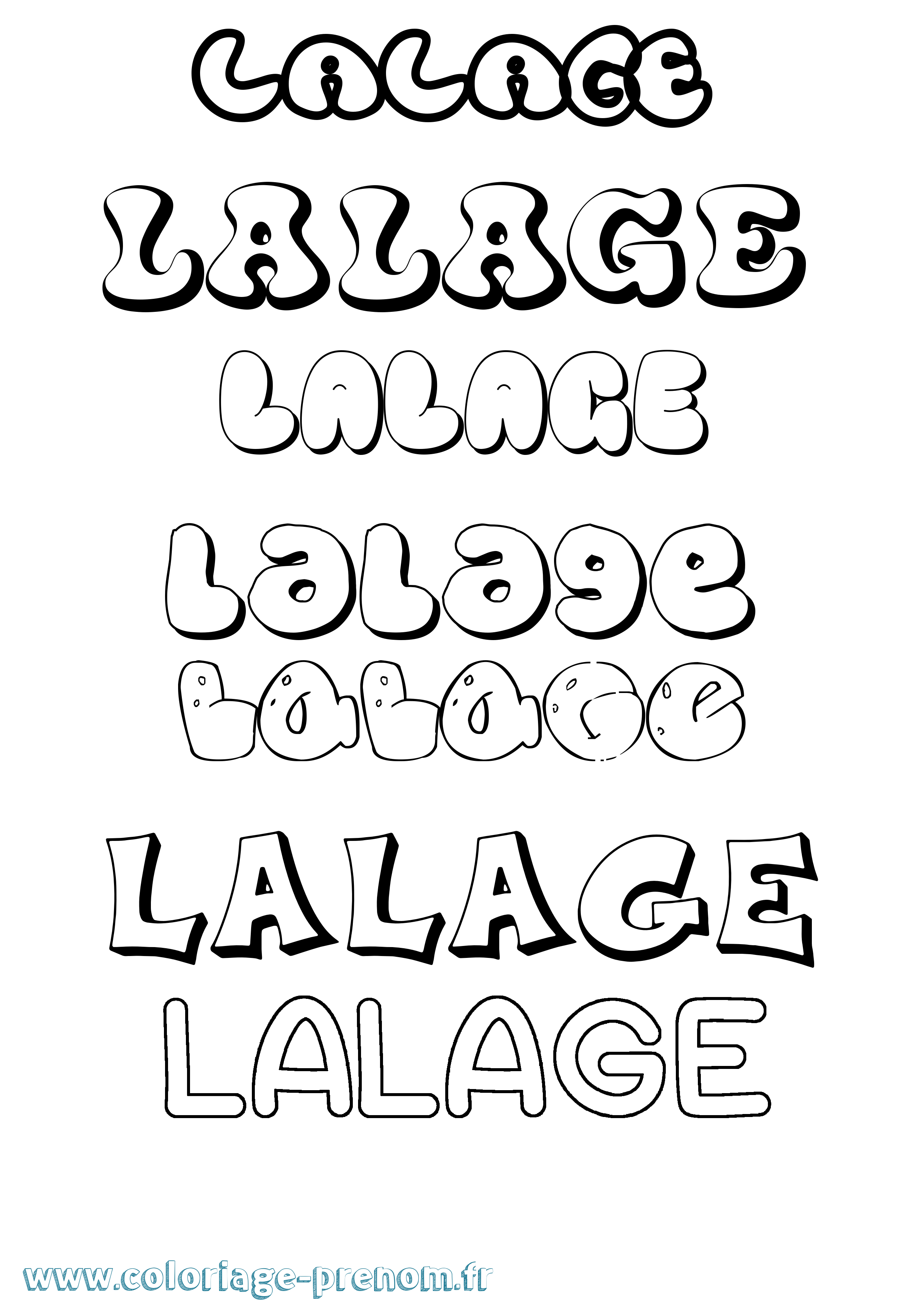 Coloriage prénom Lalage Bubble