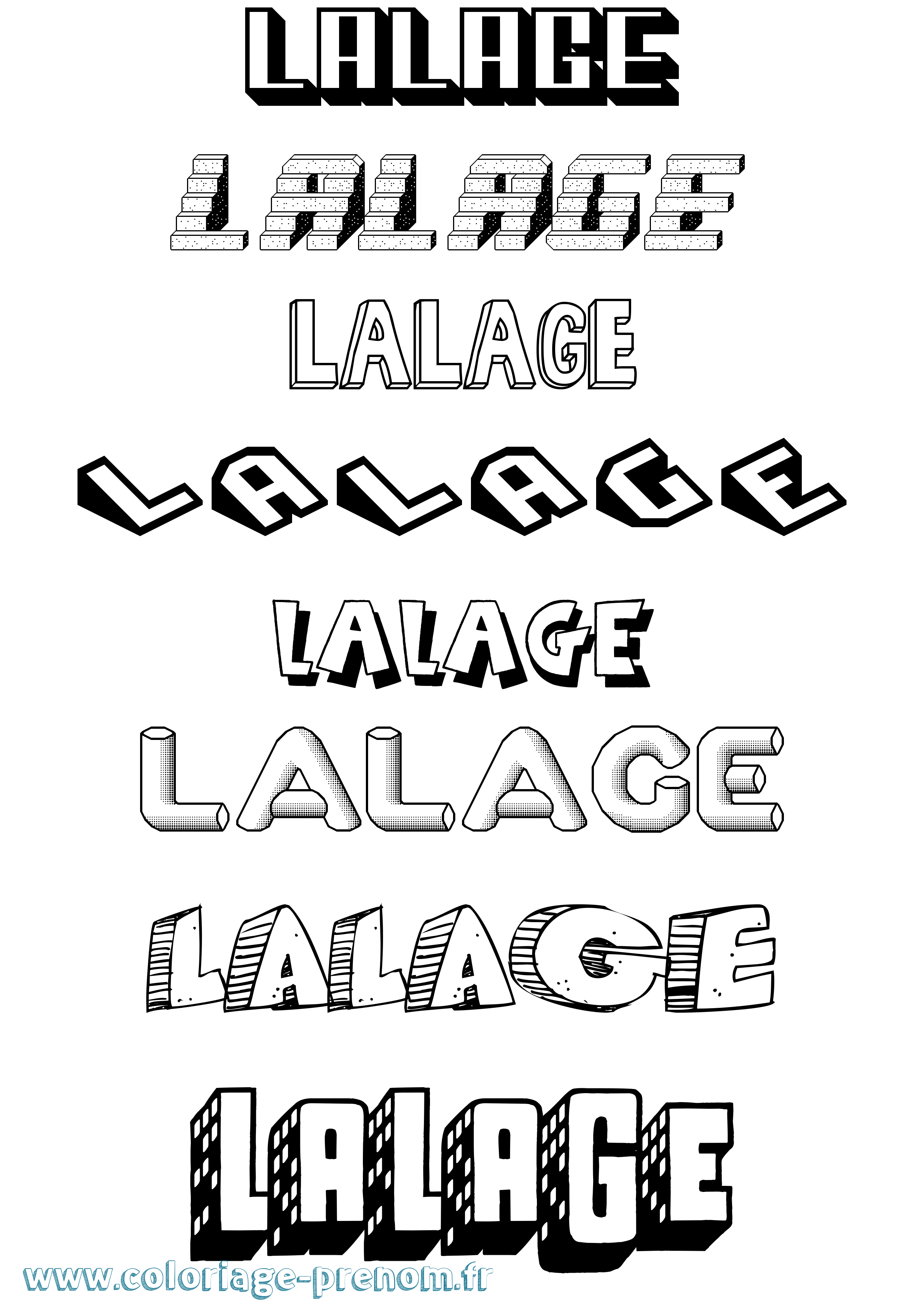 Coloriage Lalage Effet 3D Coloriage prénom Lalage Effet 3D