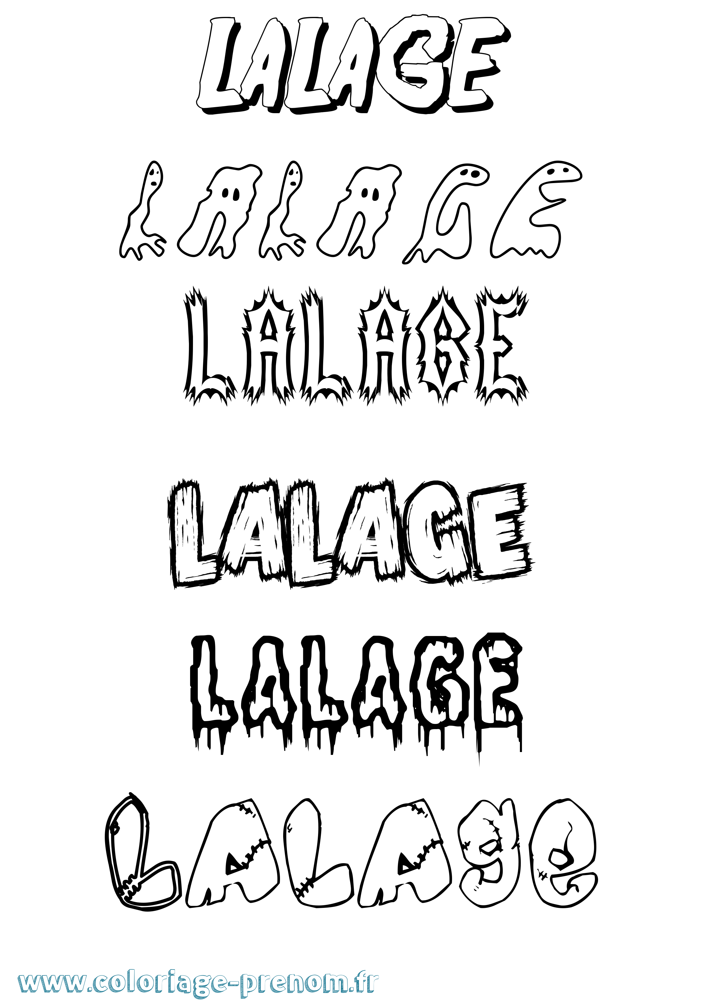 Coloriage Lalage Frisson Coloriage prénom Lalage Frisson