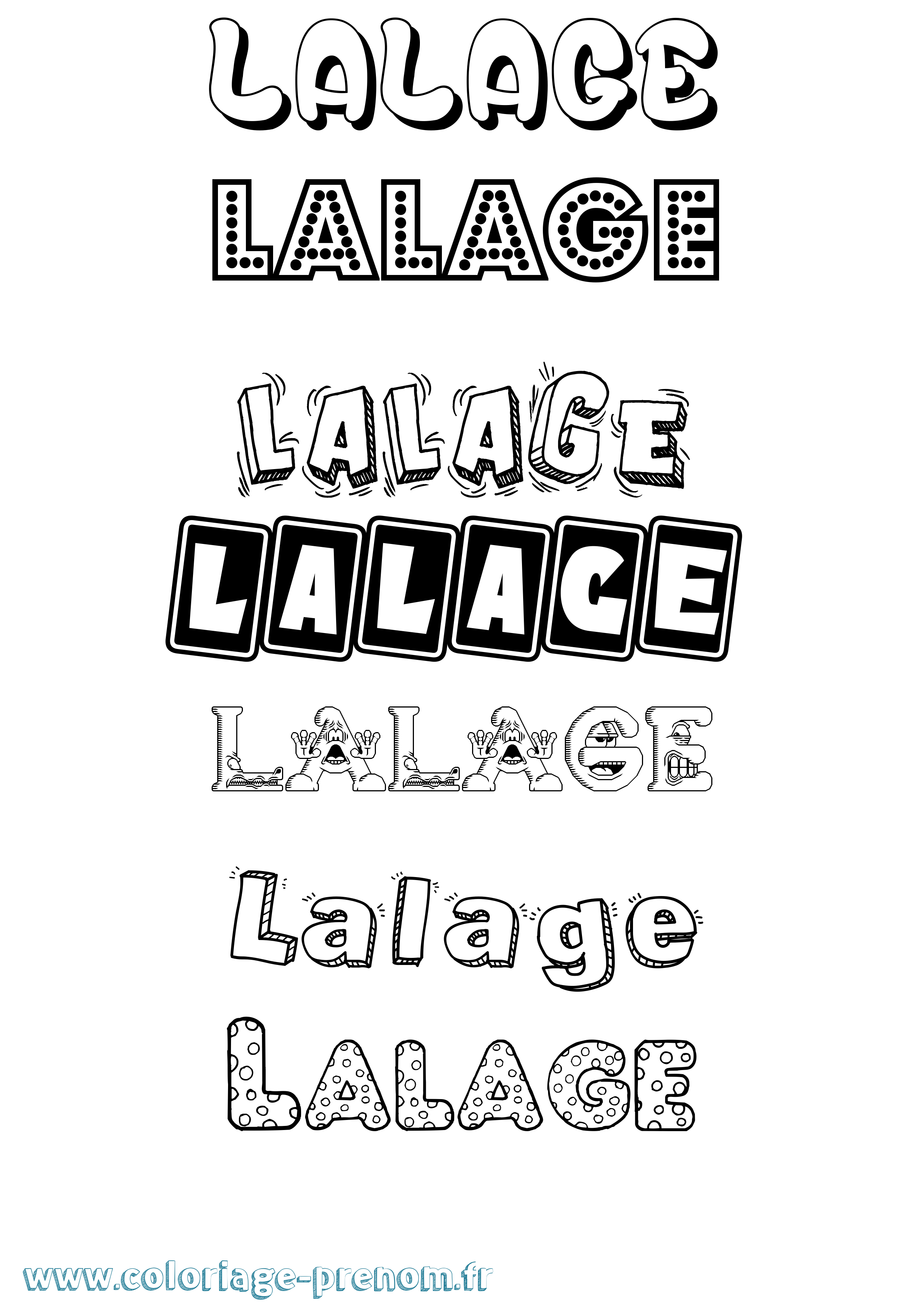 Coloriage prénom Lalage Fun