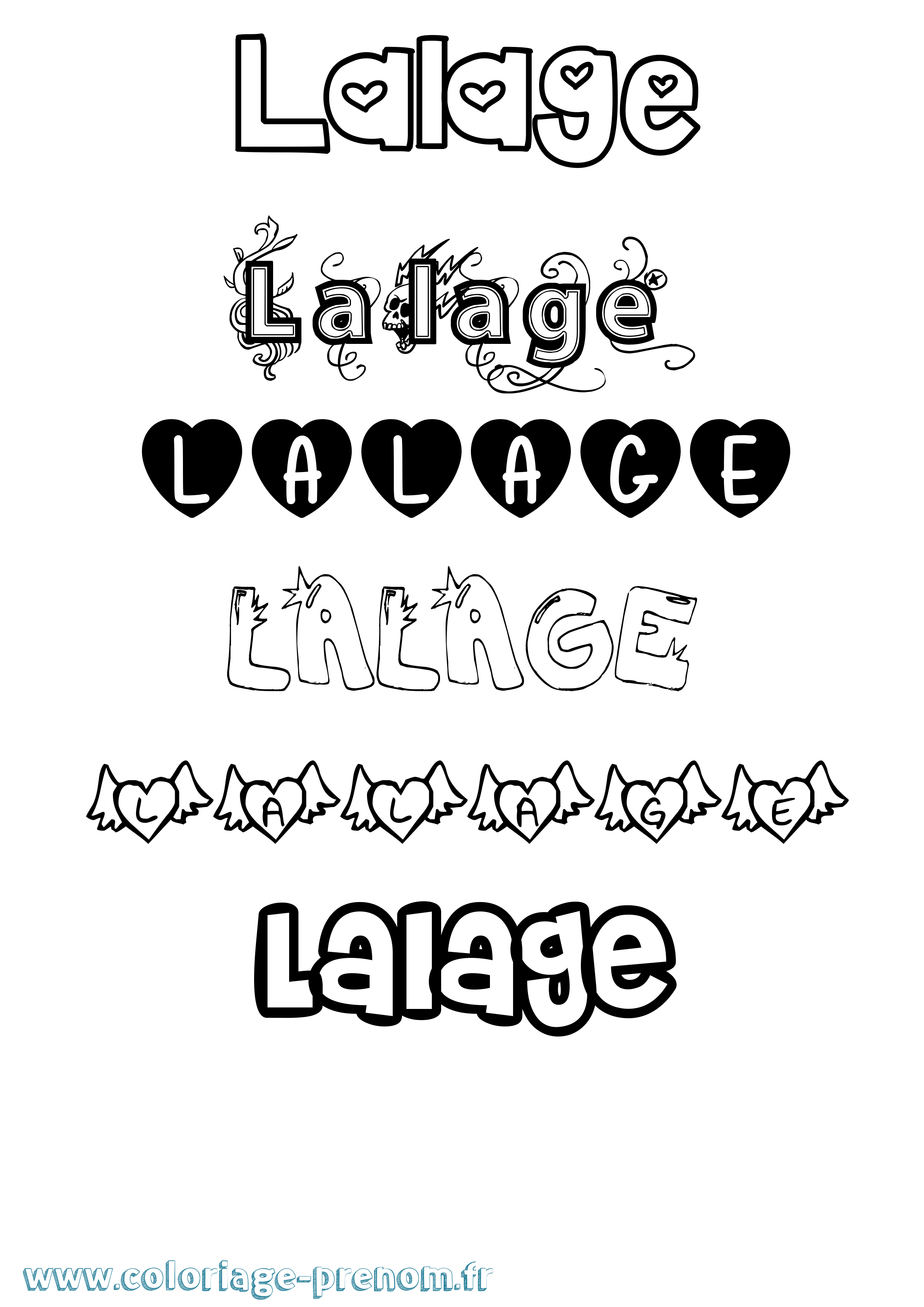 Coloriage Lalage Girly Coloriage prénom Lalage Girly