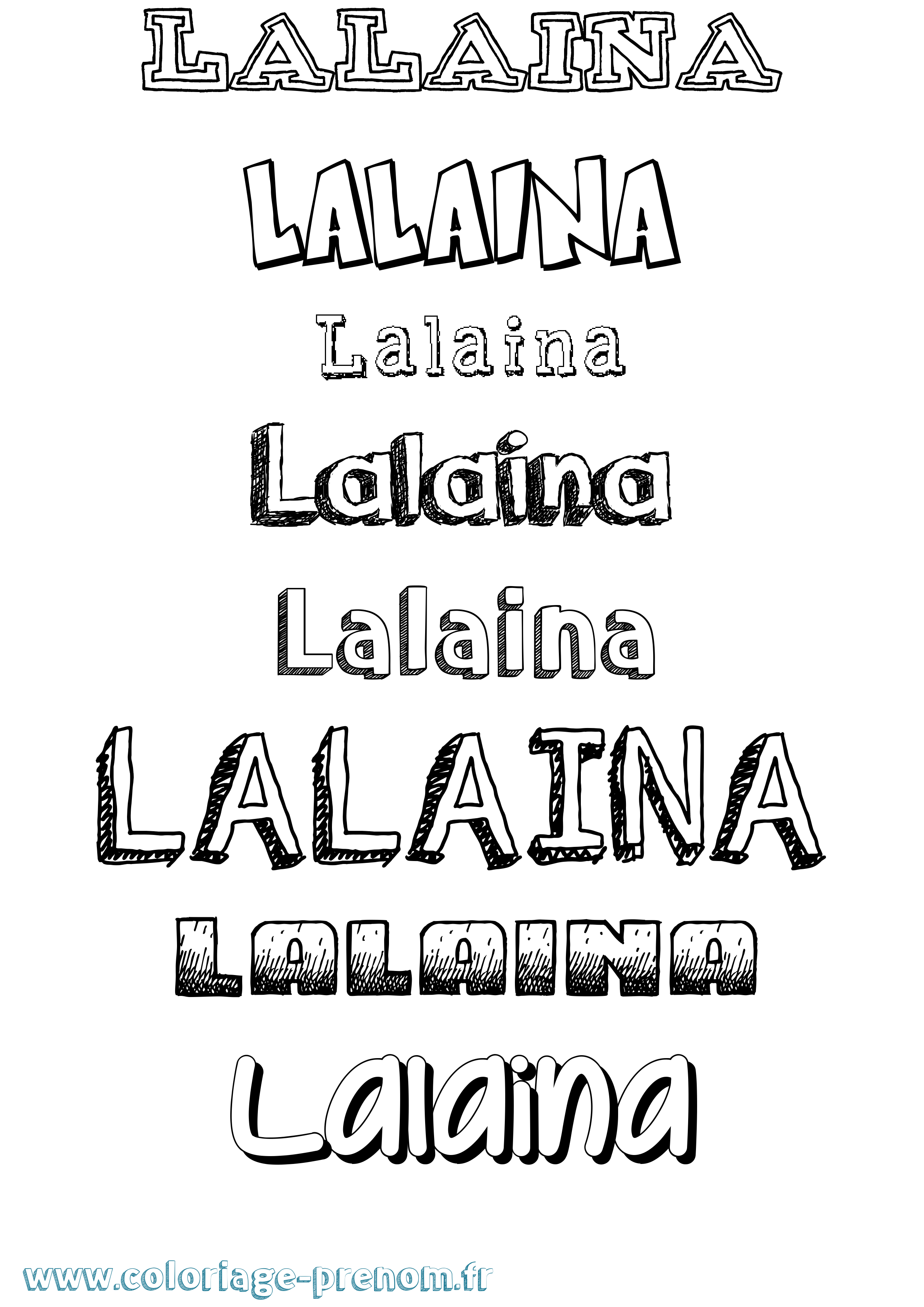 Coloriage prénom Lalaina Dessiné