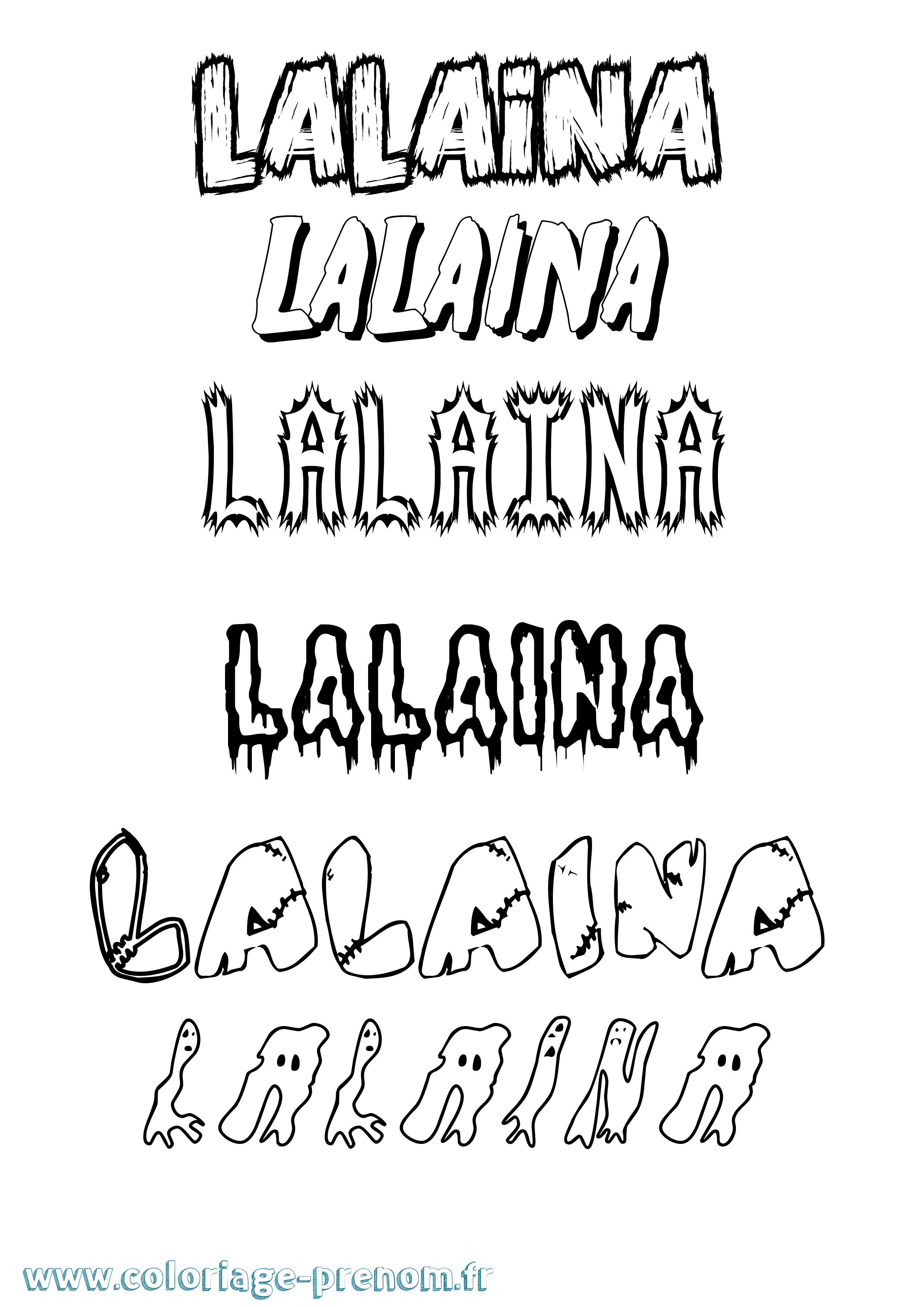 Coloriage Lalaina Frisson Coloriage prénom Lalaina Frisson