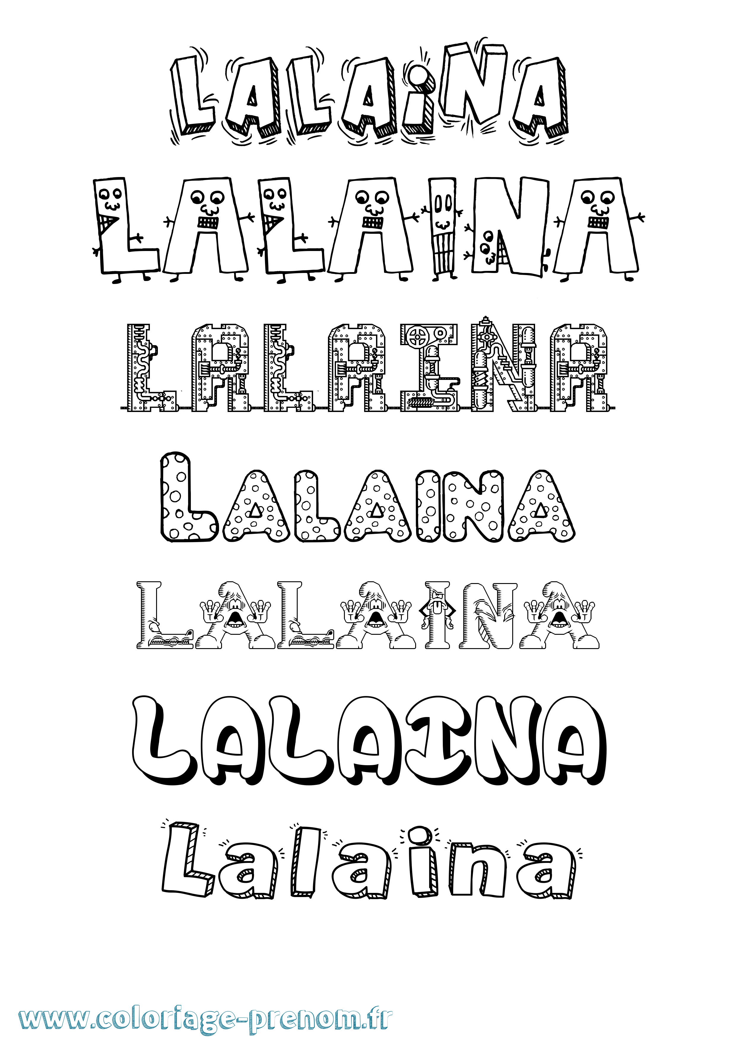 Coloriage Lalaina Fun Coloriage prénom Lalaina Fun