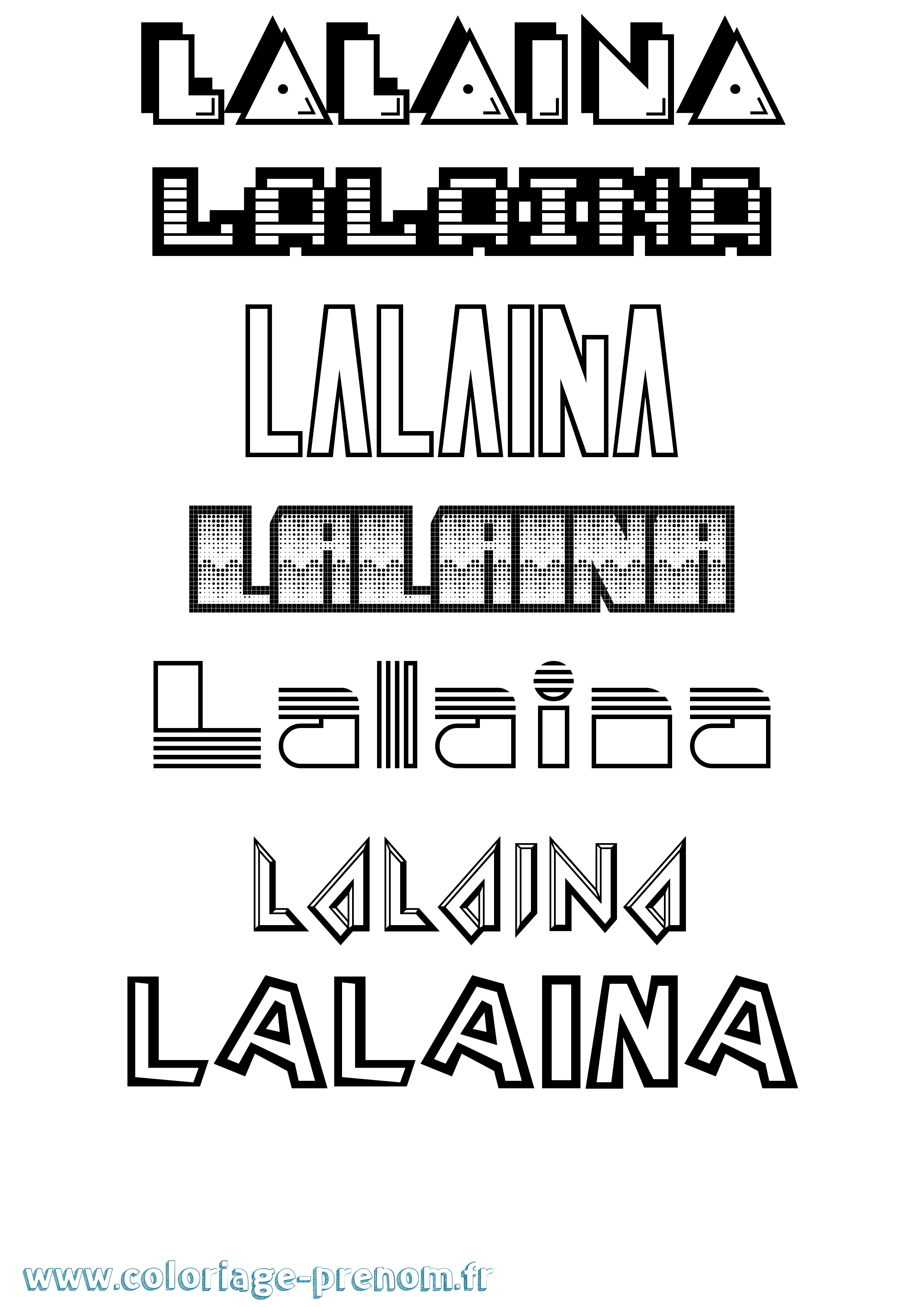 Coloriage prénom Lalaina Jeux Vidéos