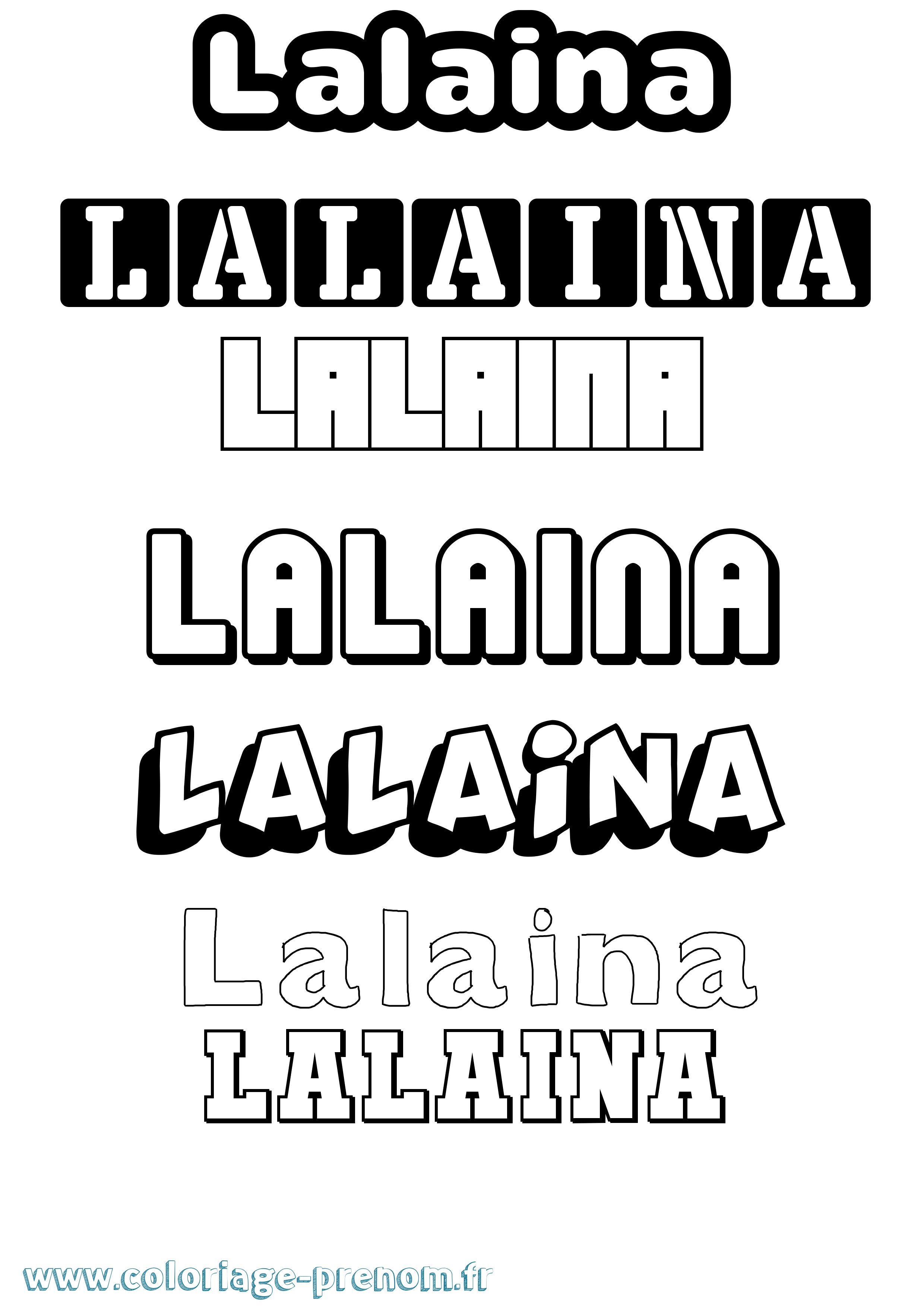 Coloriage prénom Lalaina Simple
