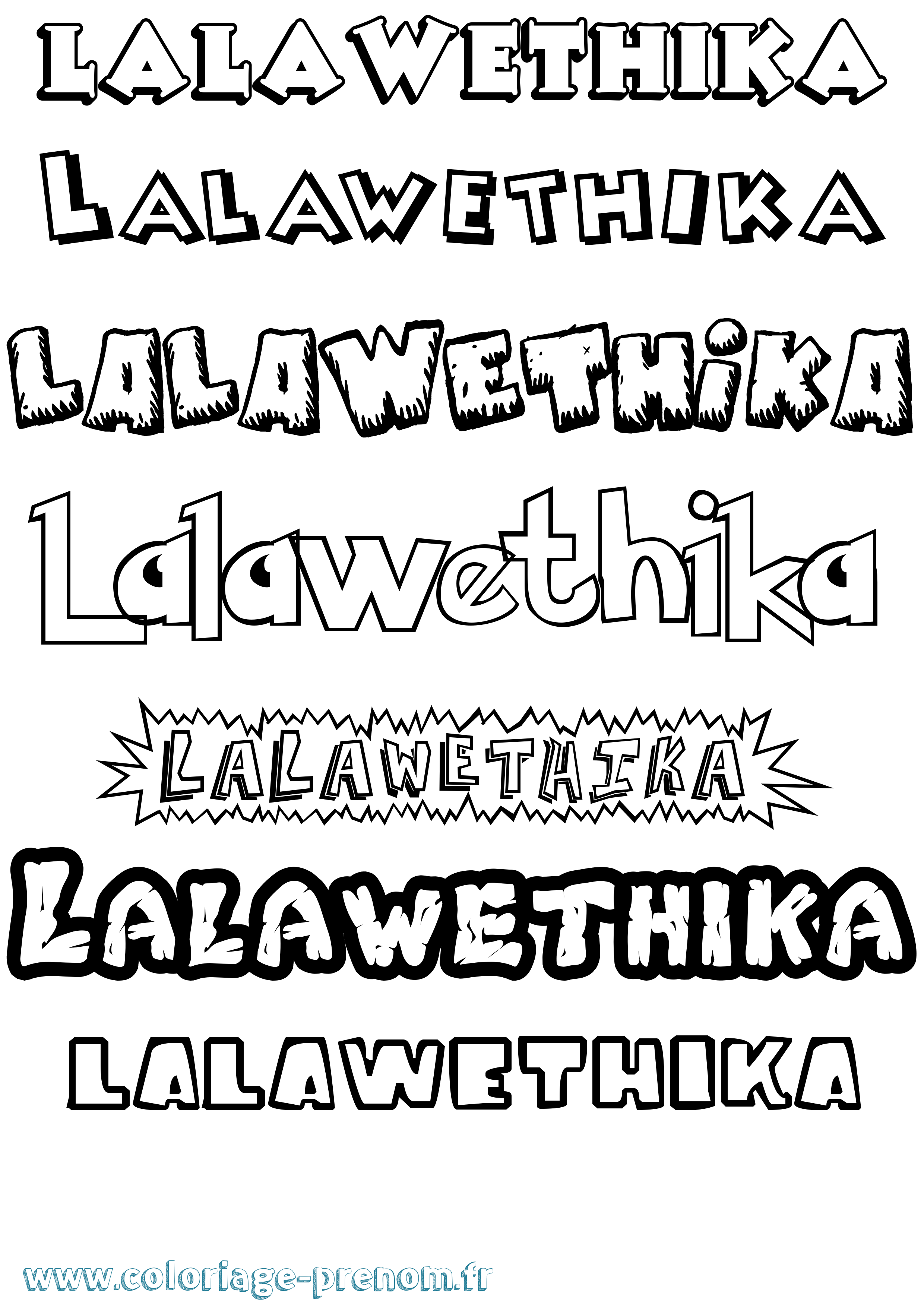 Coloriage prénom Lalawethika Dessin Animé