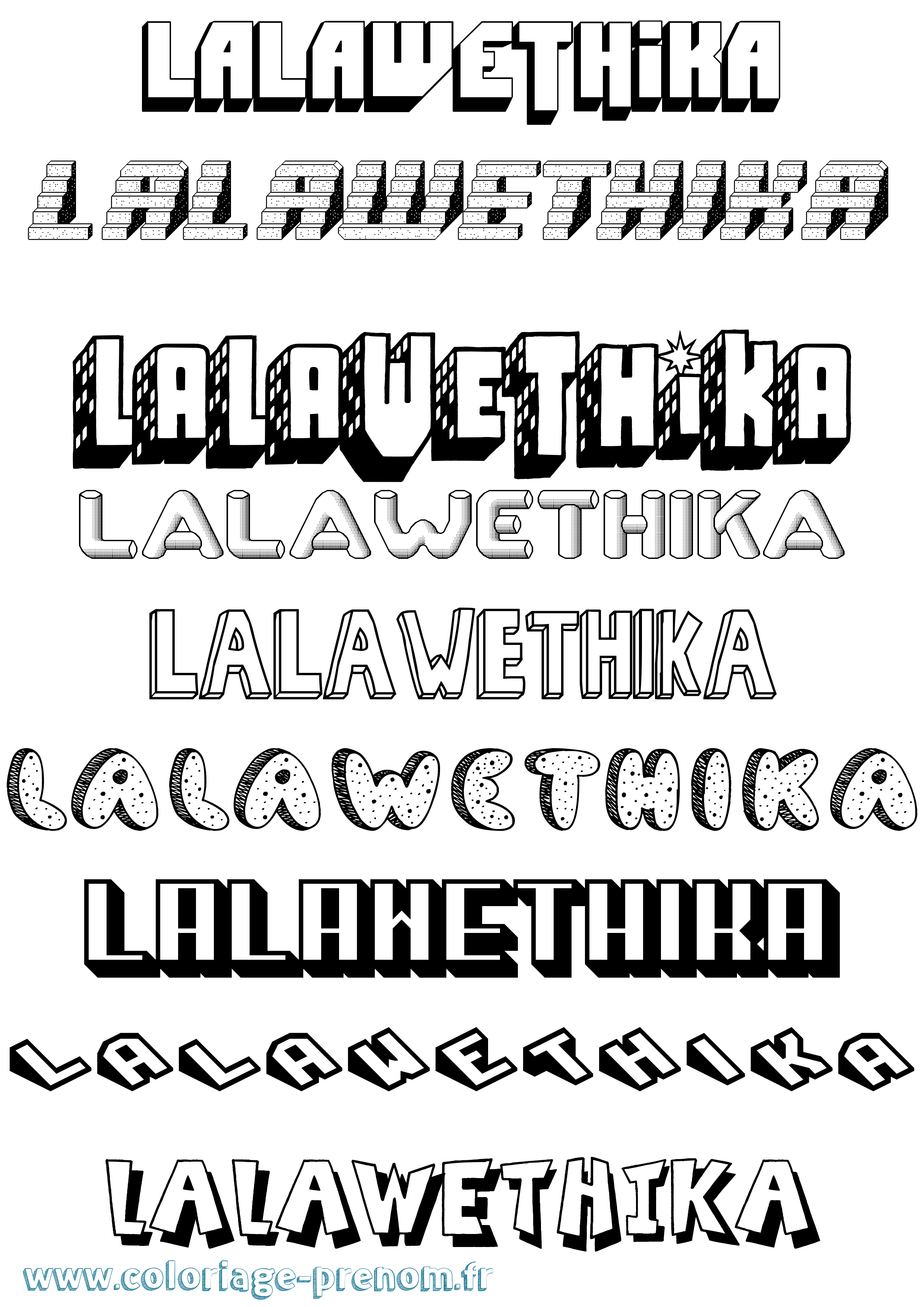 Coloriage prénom Lalawethika Effet 3D
