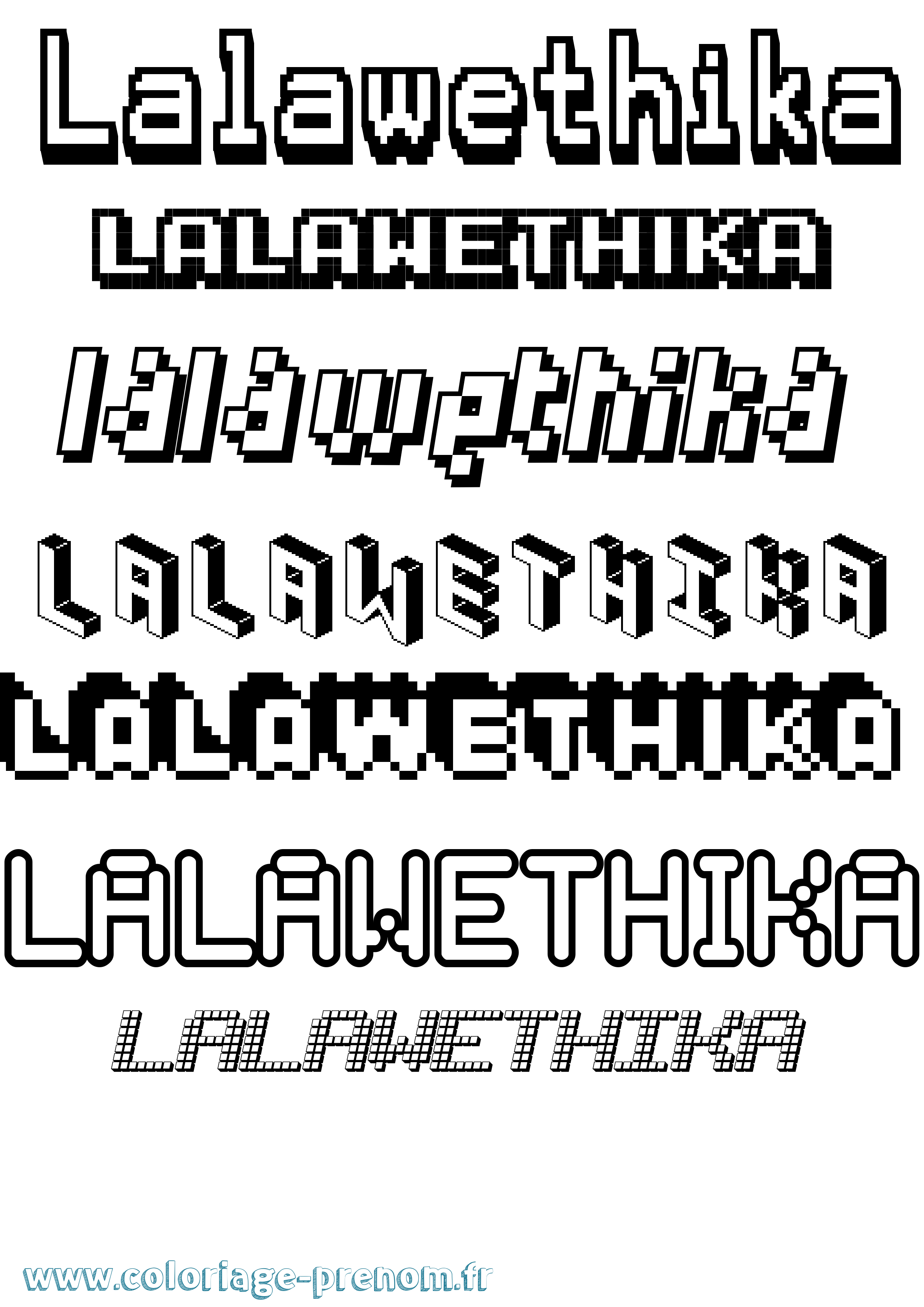 Coloriage prénom Lalawethika Pixel