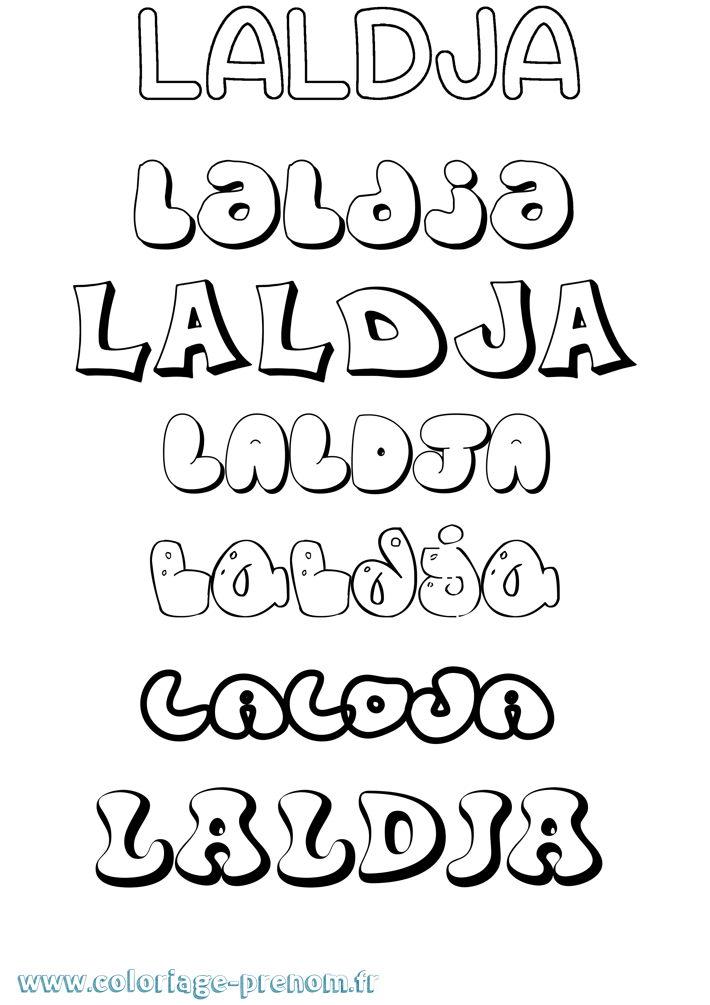 Coloriage Laldja Bubble Coloriage prénom Laldja Bubble