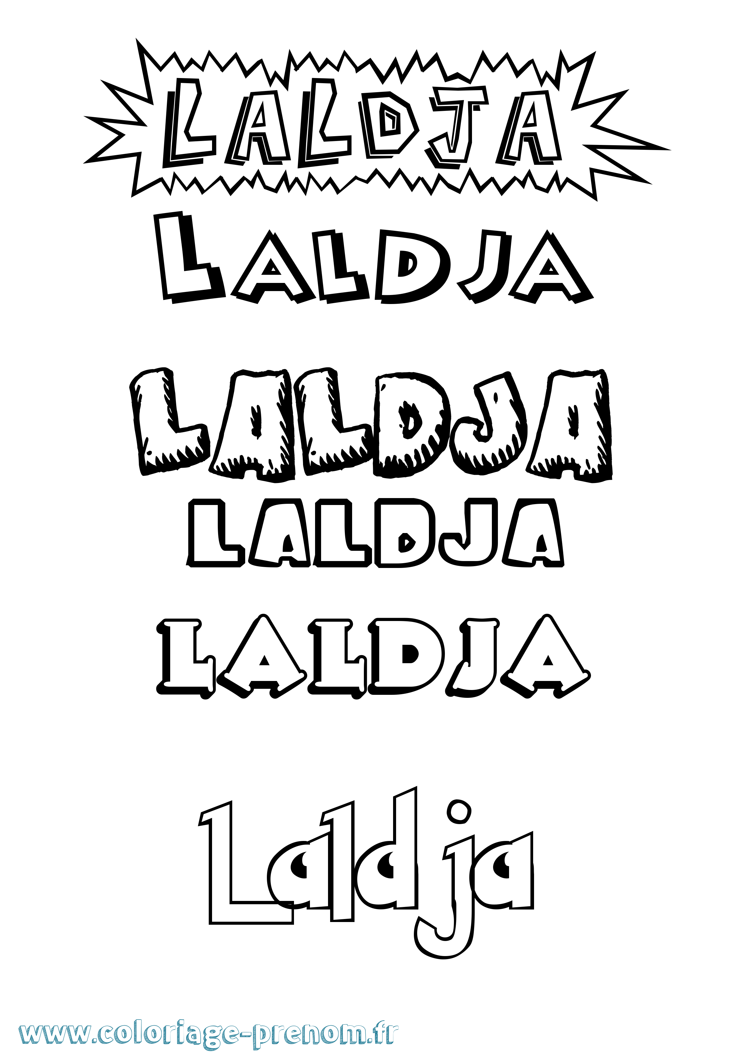 Coloriage prénom Laldja Dessin Animé