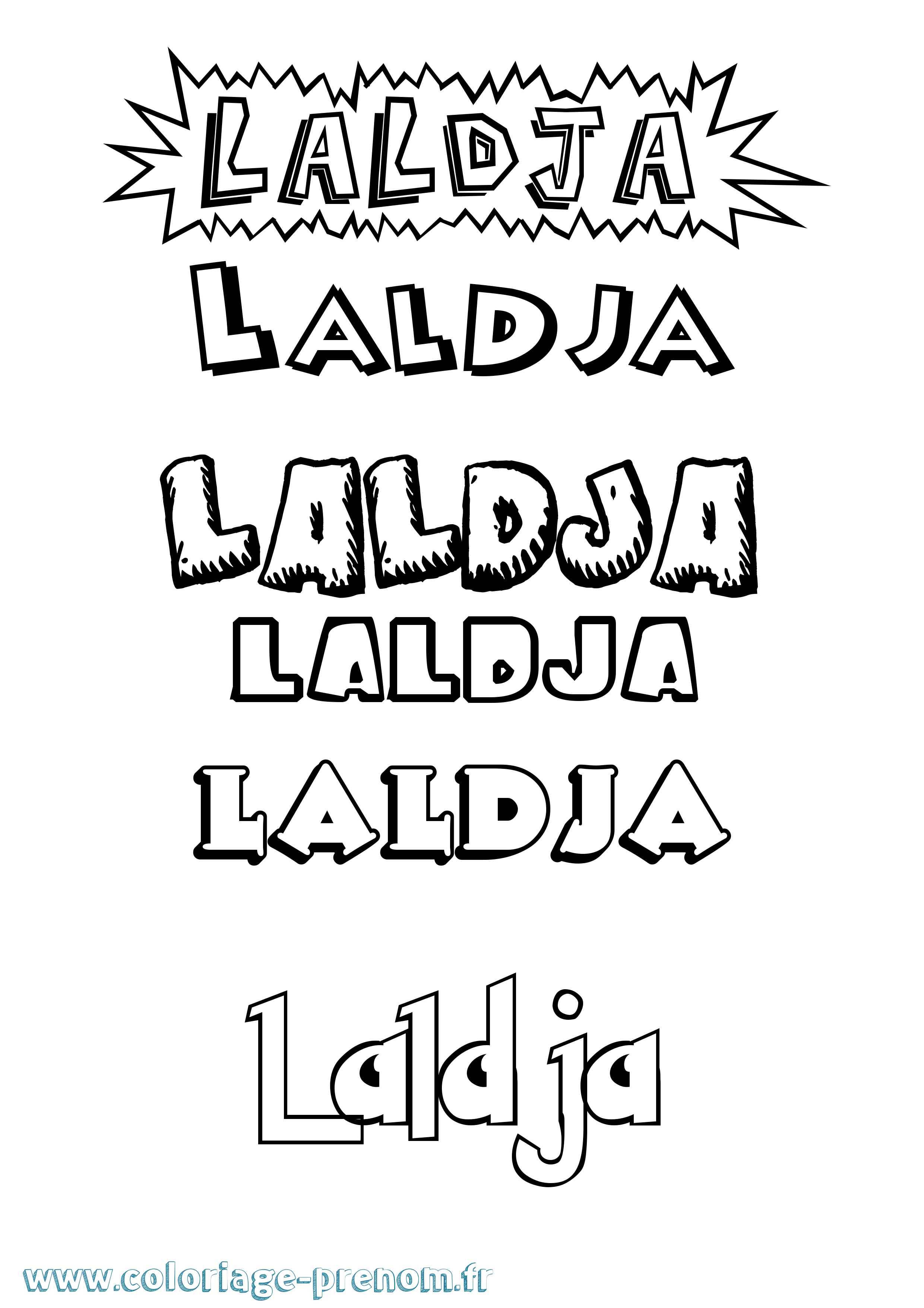 Coloriage Laldja Dessin Animé Coloriage prénom Laldja Dessin Animé