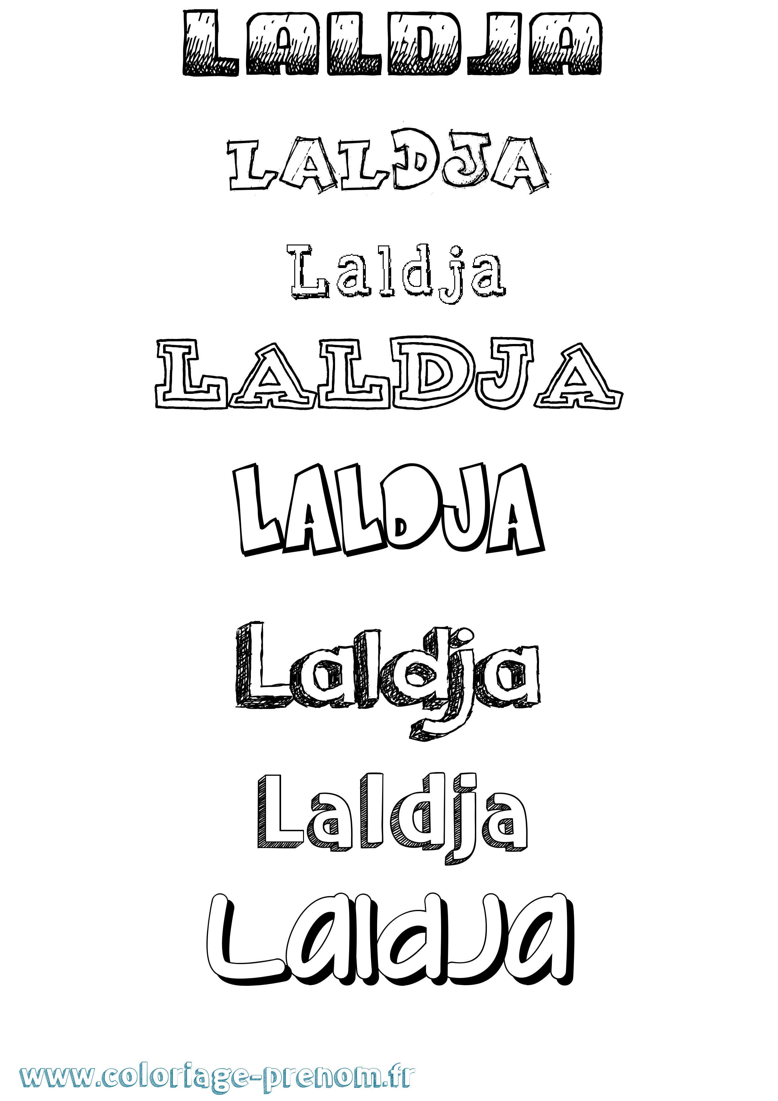 Coloriage prénom Laldja Dessiné